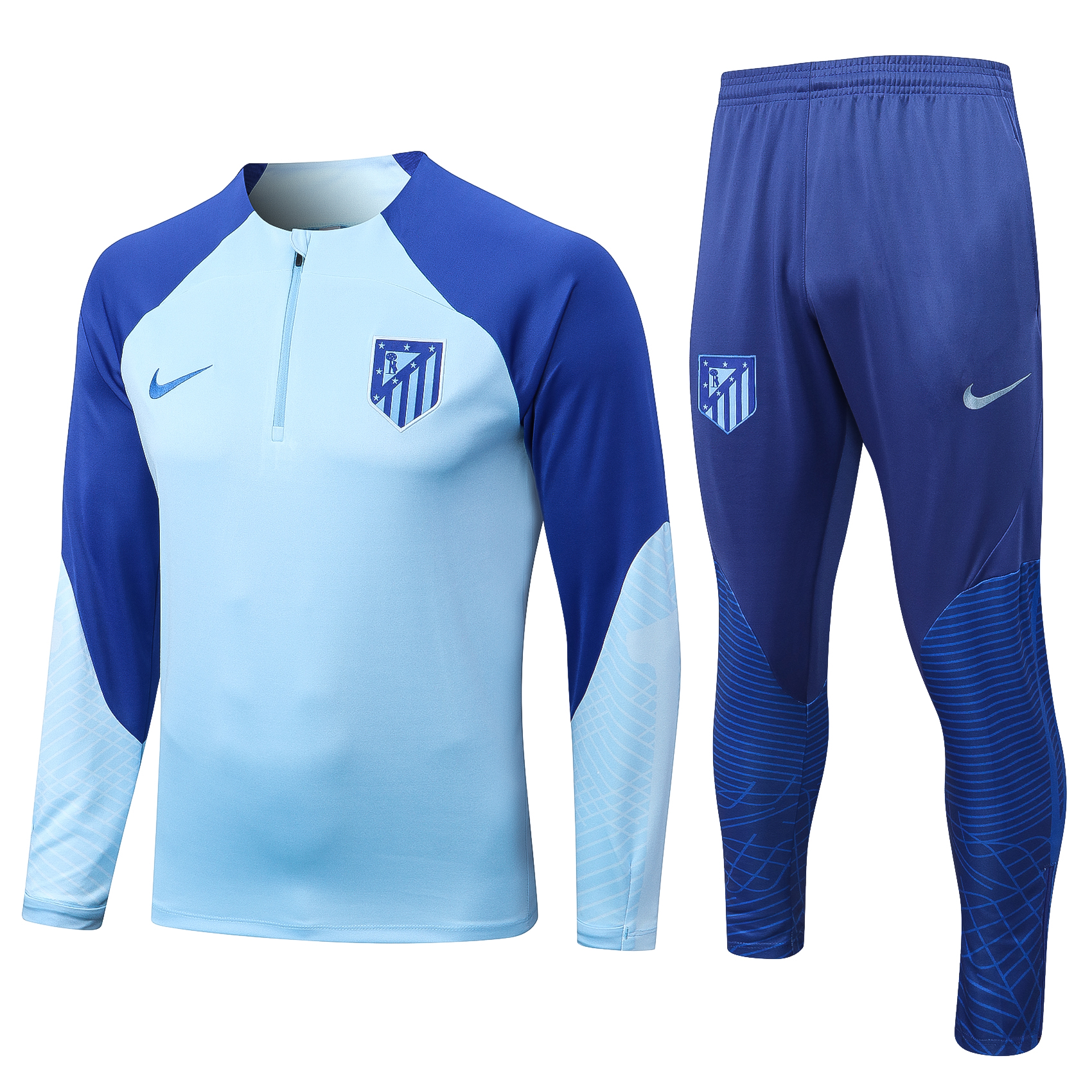 22-23 At Madrid Light Blue Sweater Tracksuit Thai Quality - leoleo123123