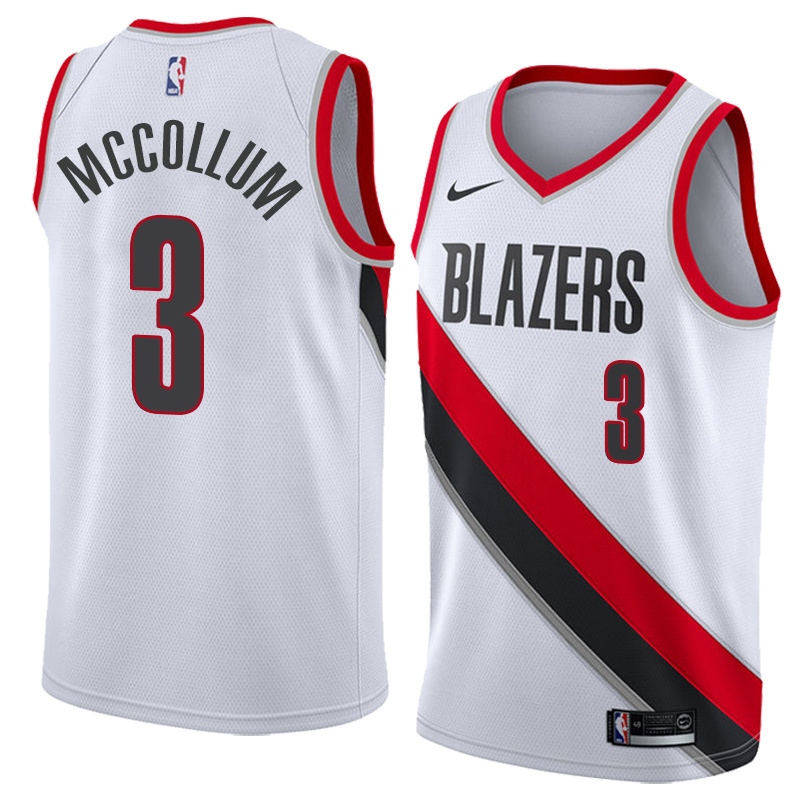NBA Portland Trail Blazers White # 3 MCCOLLUM Jersey High Quality Name and Number Print - leoleo123123