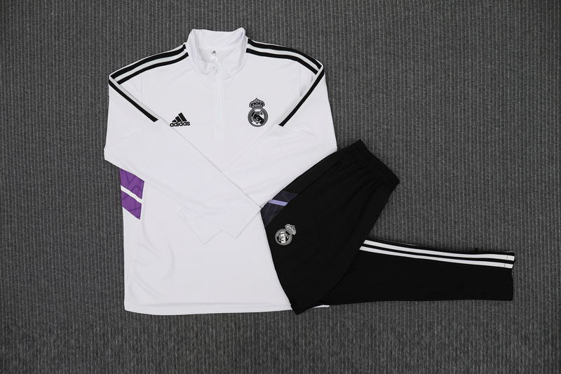 2/23 Real Madrid Kids White Sweater Tracksuit Thai Quality - leoleo123123