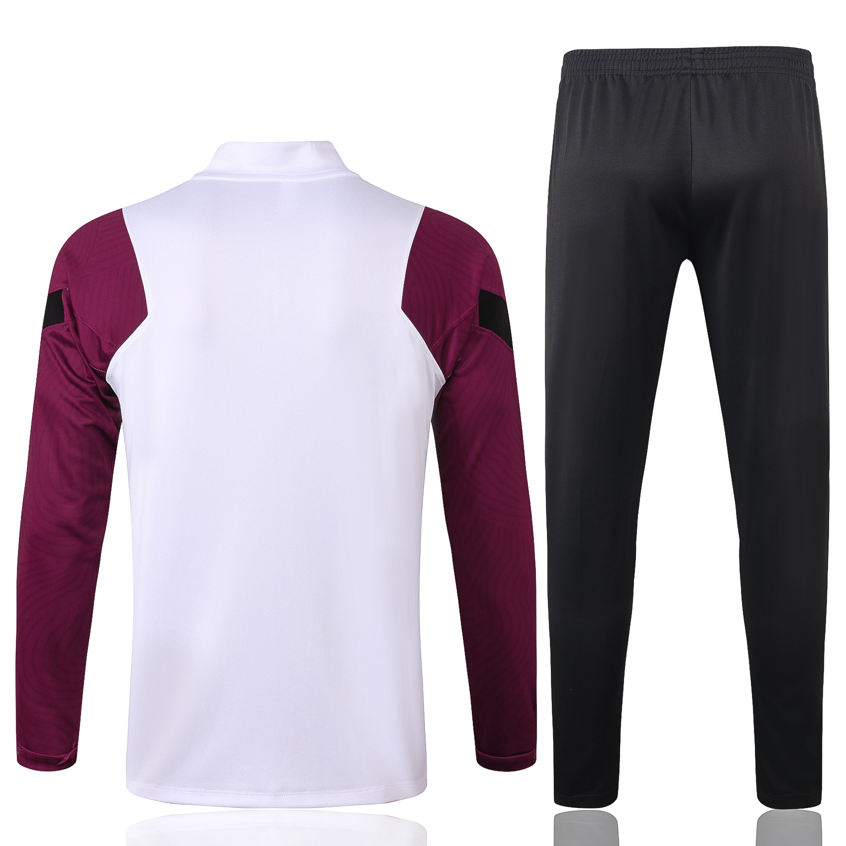 20-21 PSG White with Zipper Sweater Tracksuit Thai Quality - leoleo123123
