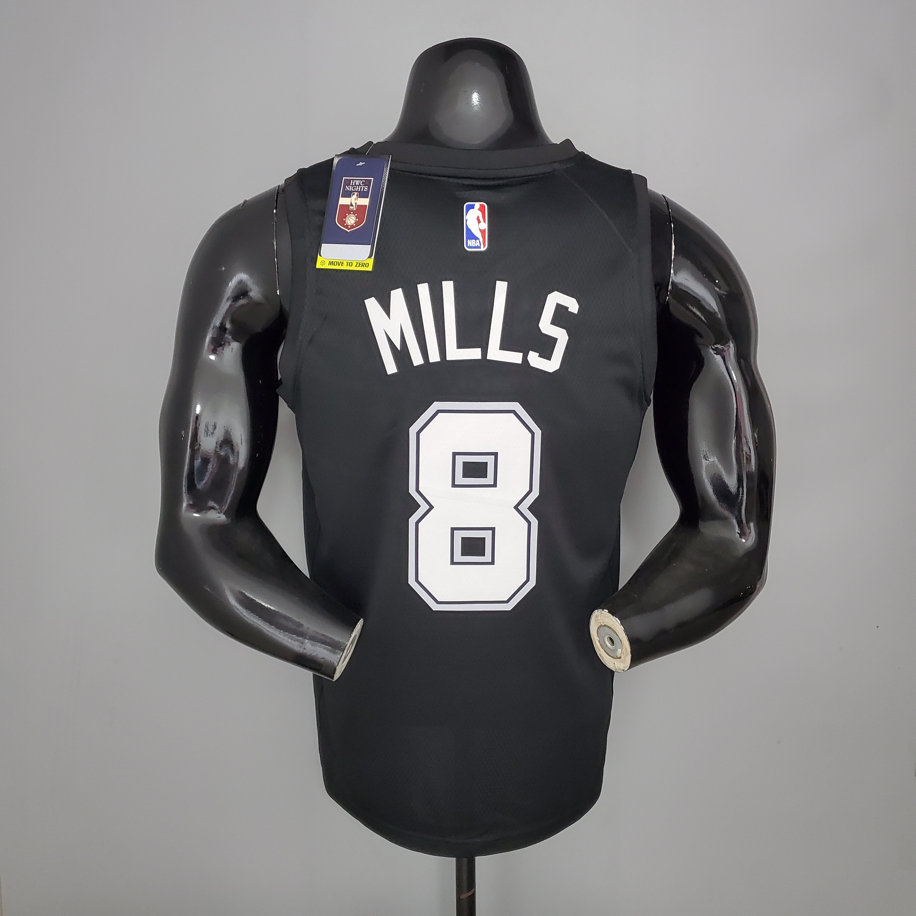 NBA Season 2021 Men San Antonio Spurs Black City #8 MILLS Jersey High Quality Name and Number Print - leoleo123123