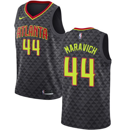 NBA Men Atlanta Hawks Black #44 MARAVICH Jersey High Quality Name and Number Print - leoleo123123
