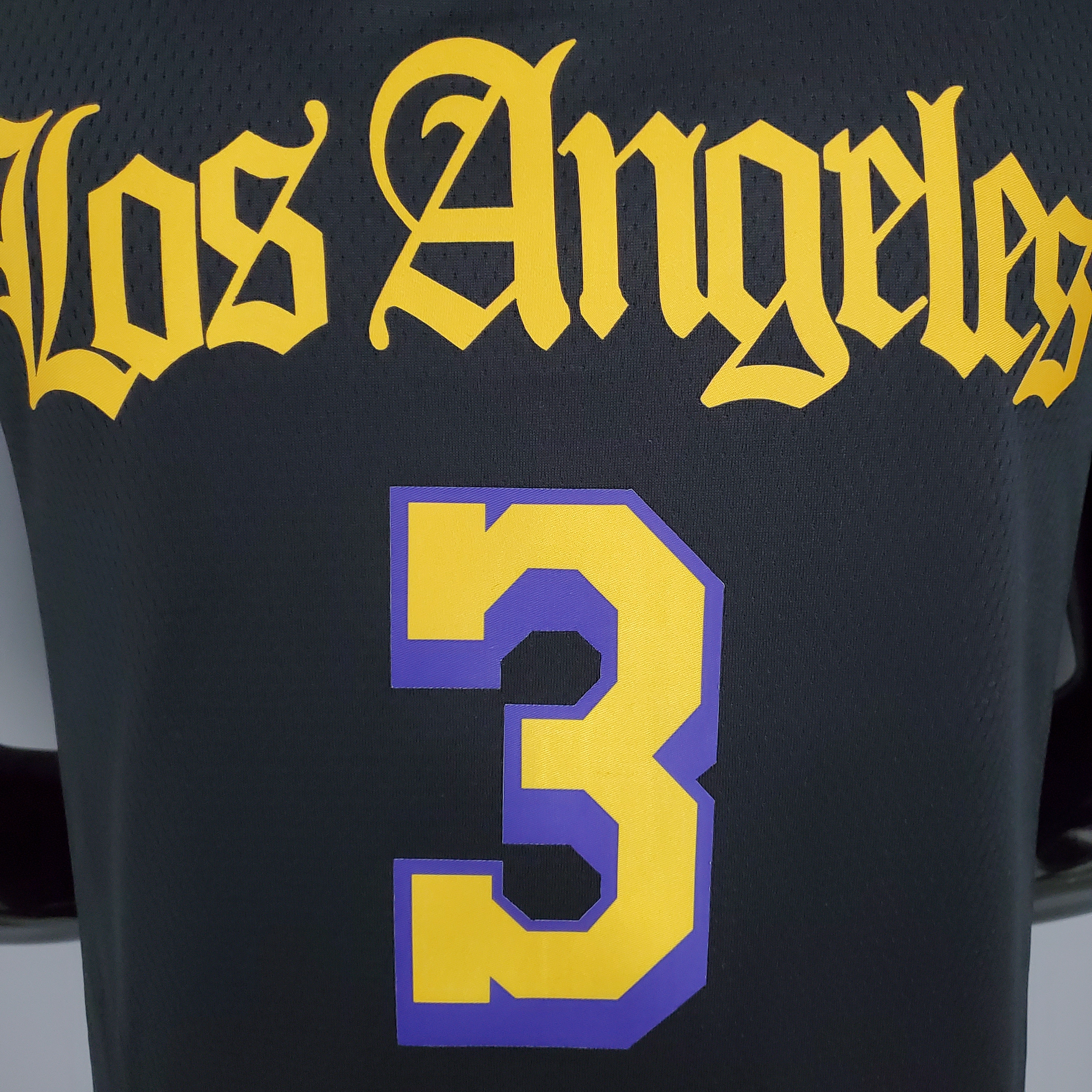 2021 DAVIS#3 Los Angeles Lakers Black Latin Black NBA Jersey High Quality Name and Number Print - leoleo123123