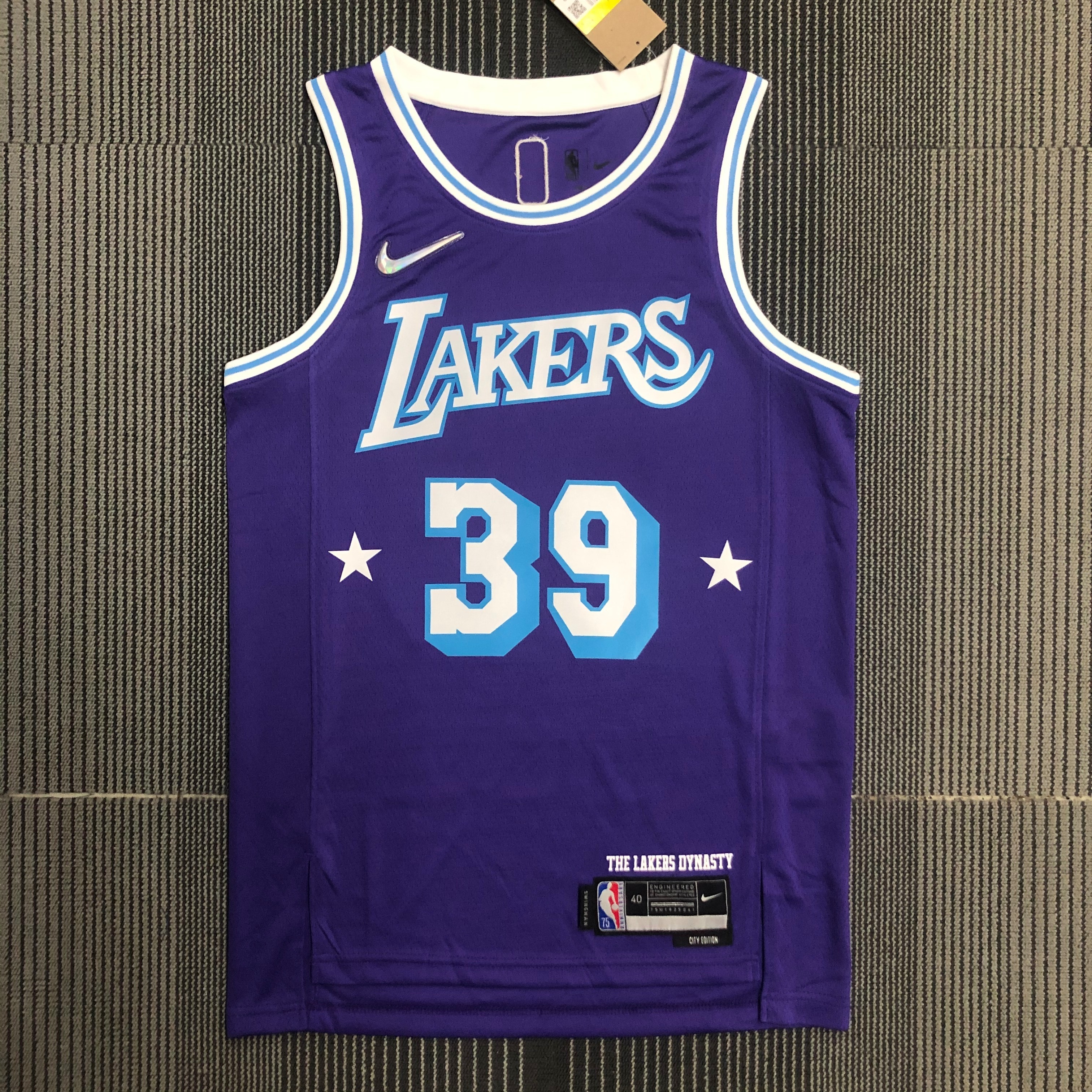 NBA Season 2022 75th Anniversary Los Angeles Lakers Purple Round Neck #39 HOWARD Jersey High Quality Name and Number Print - leoleo123123