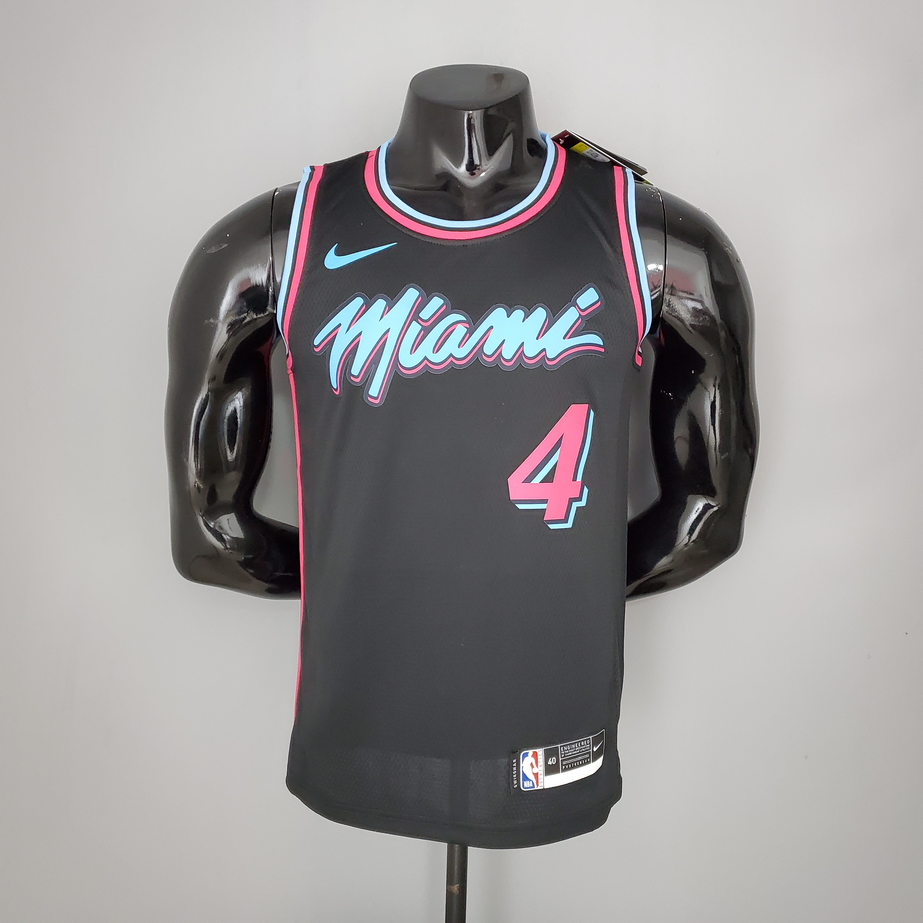 NBA Men Miami Heat Black City #4 OLADIPO Jersey High Quality Name and Number Print - leoleo123123