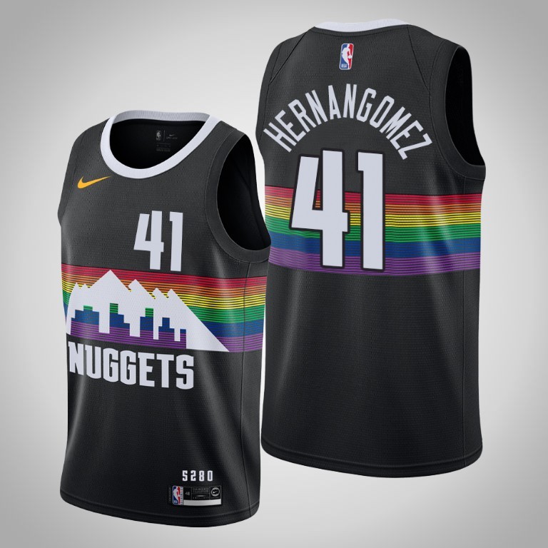NBA Men Denver Nuggets Black City #41 HERNANGOMEZ Jersey High Quality Name and Number Print - leoleo123123