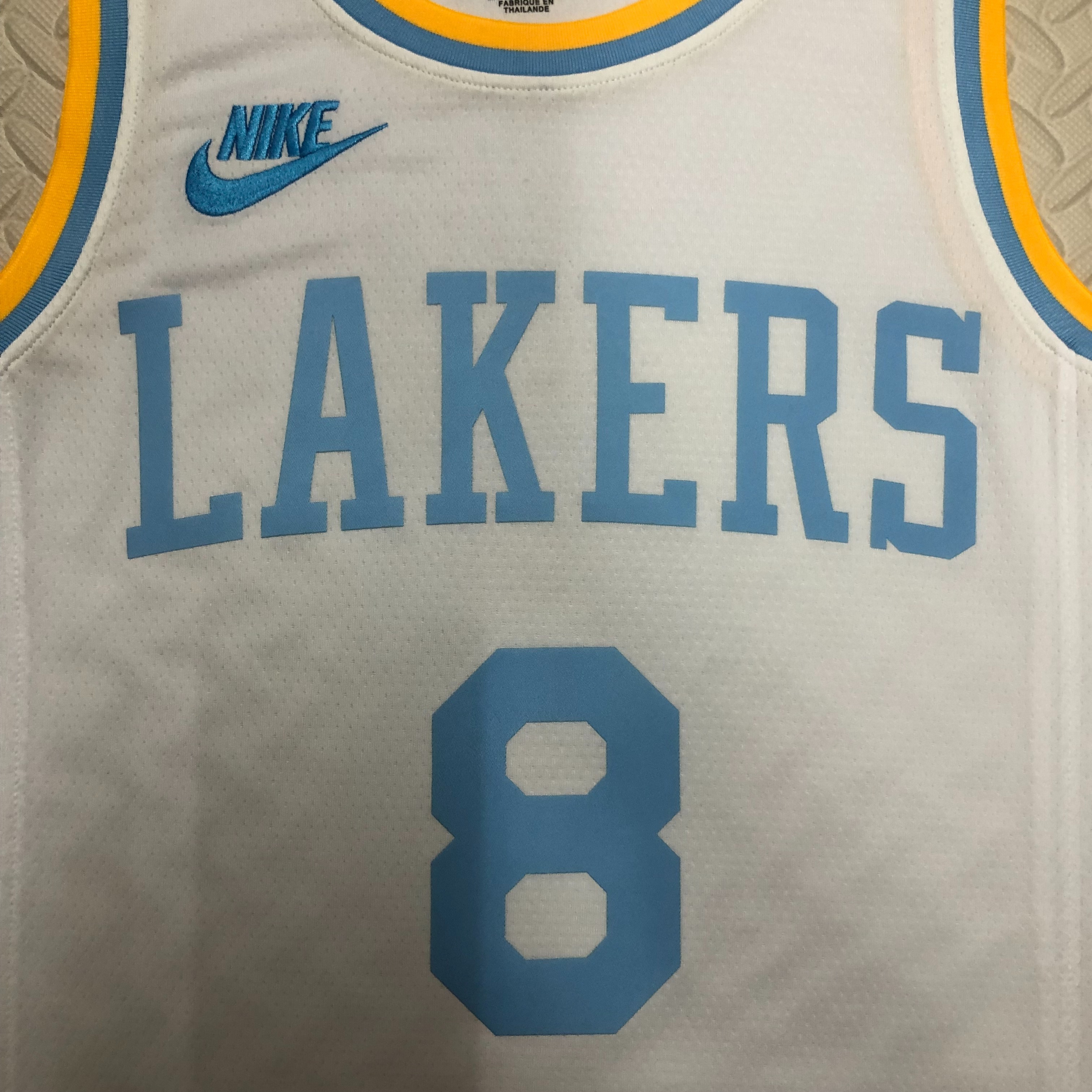 NBA Men Season 2023 Los Angeles Lakers White Retro Round Neck #8 BRYANT Jersey High Quality Name and Number Print - leoleo123123
