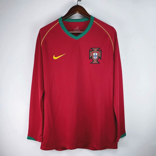 2006 Portugal Home Retro Jersey Long Sleeve - leoleo123123