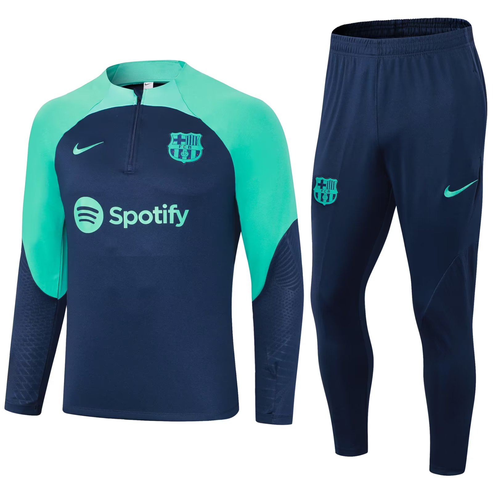 23/24 Barcelona Dark Blue Green Sweater Tracksuit Thai Quality - leoleo123123