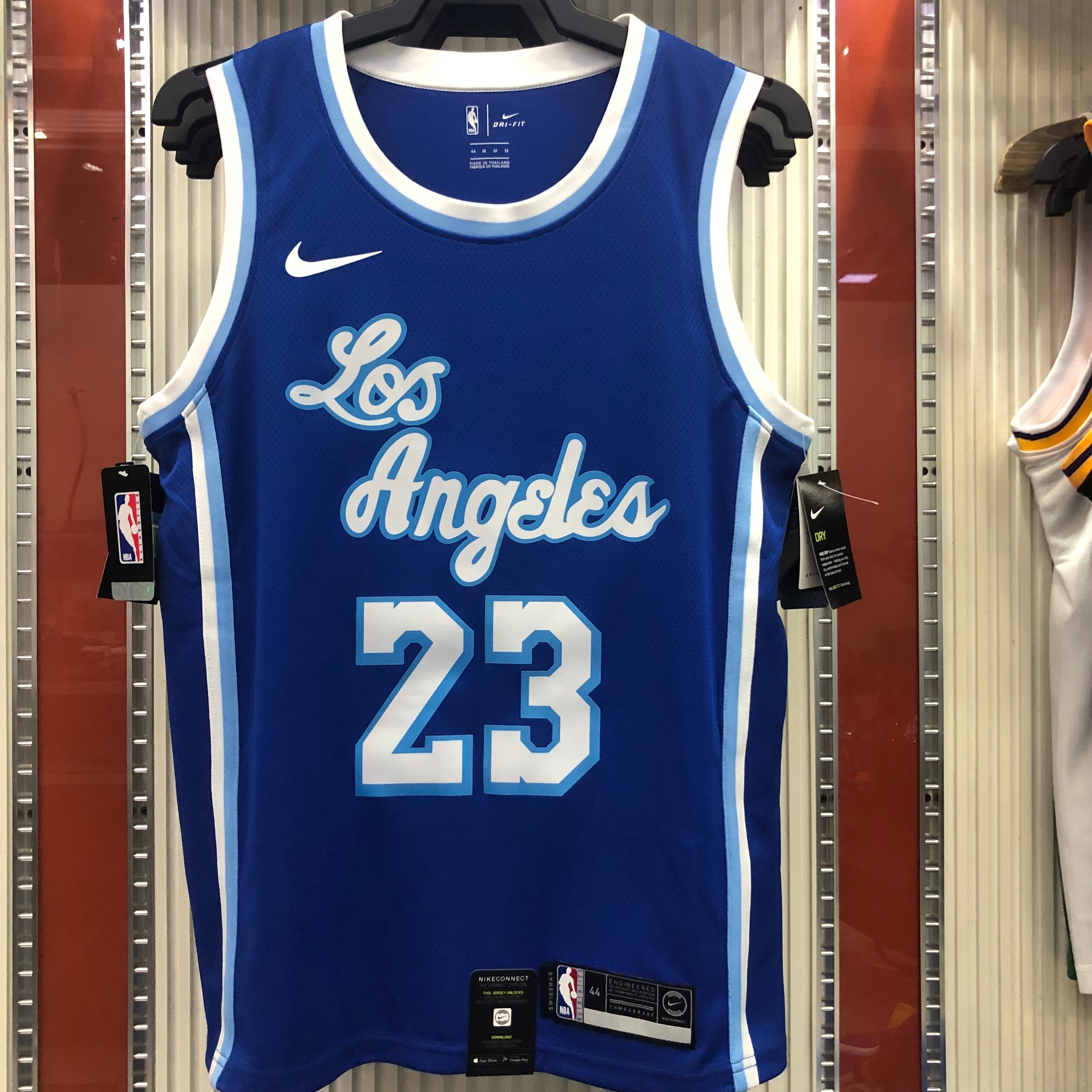 NBA Men Los Angeles Lakers Retro in Latin #23 JAMES Blue Round Neck Jersey High Quality Name and Number Print - leoleo123123