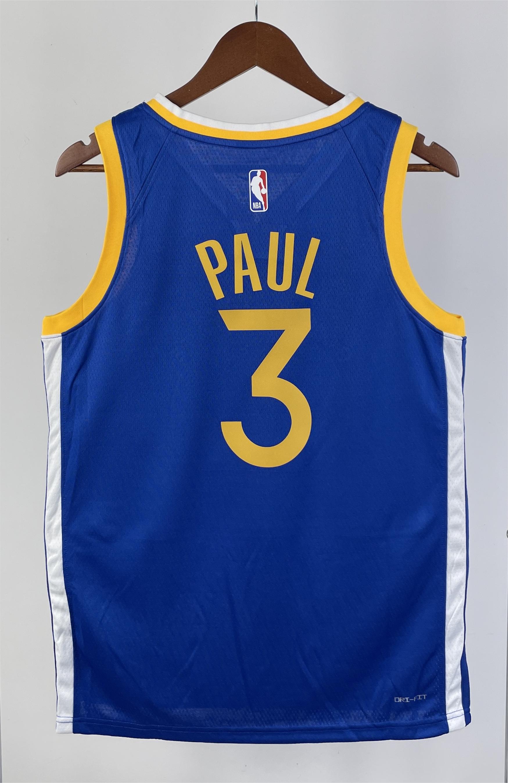 NBA Men 2023 Golden State Warriors Blue #3 PAUL Swingman Jersey - leoleo123123