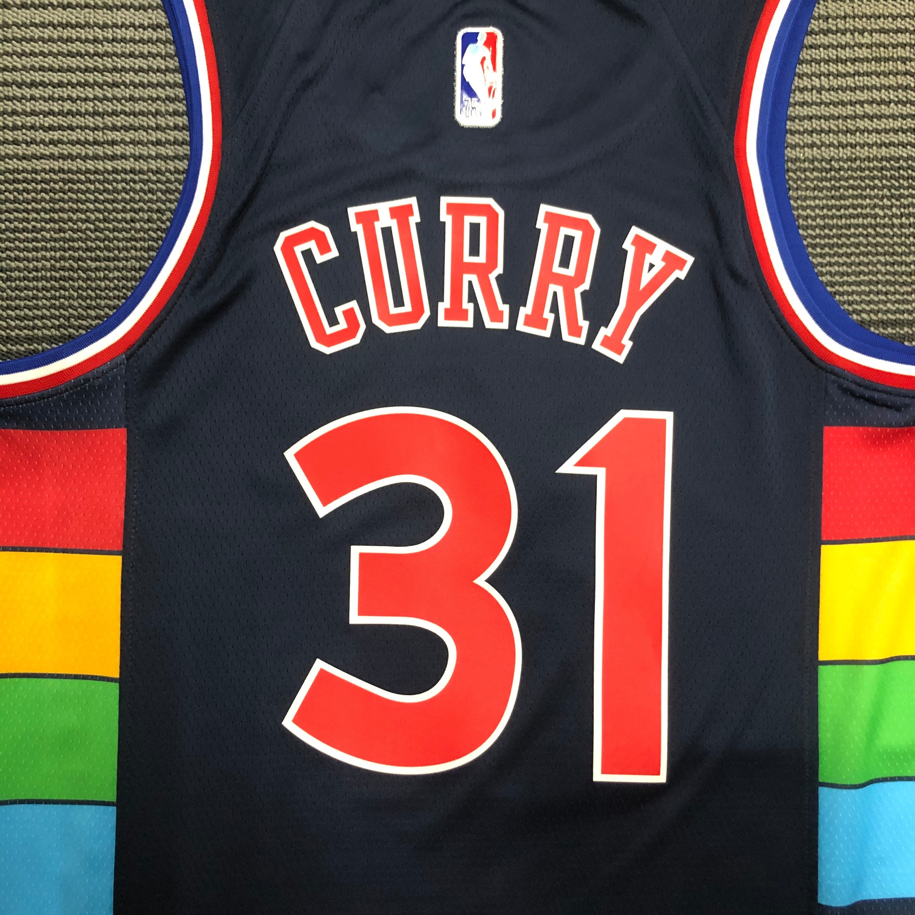 NBA Men 75th Anniversary Season 2022 Philadelphia 76ers Dark Blue #31 CURRY Jersey High Quality Name and Number Print - leoleo123123