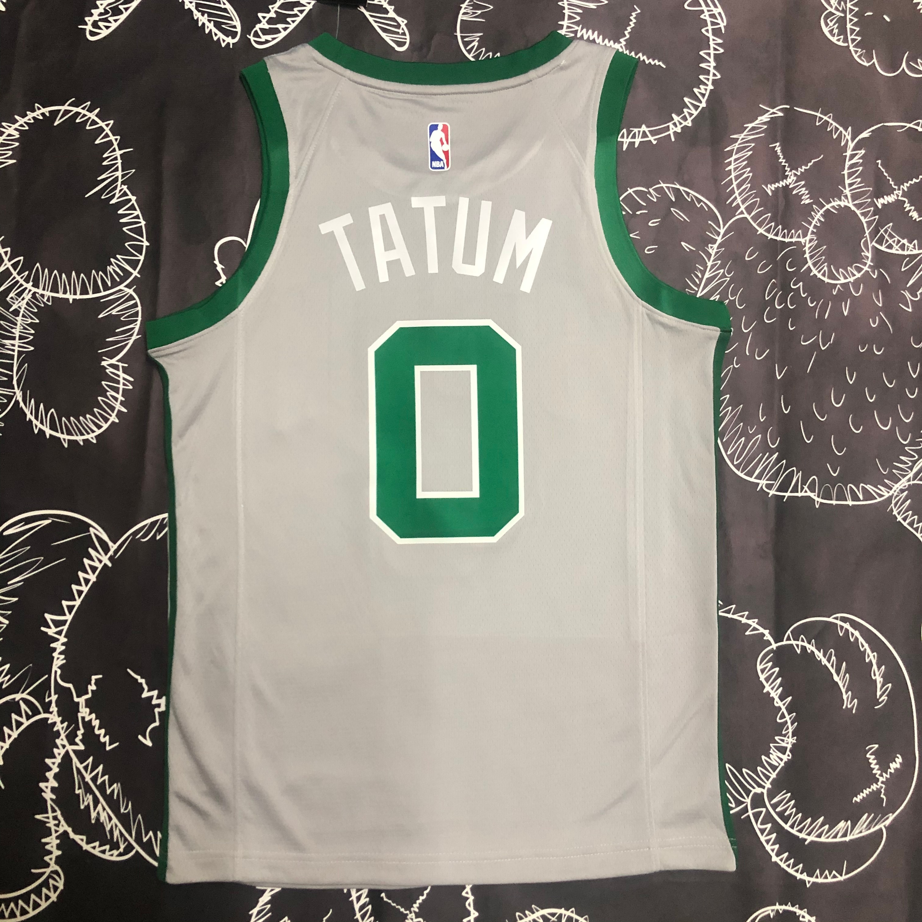 NBA Men Boston Celtics Grey #0 TATUM Jersey High Quality Name and Number Print - leoleo123123