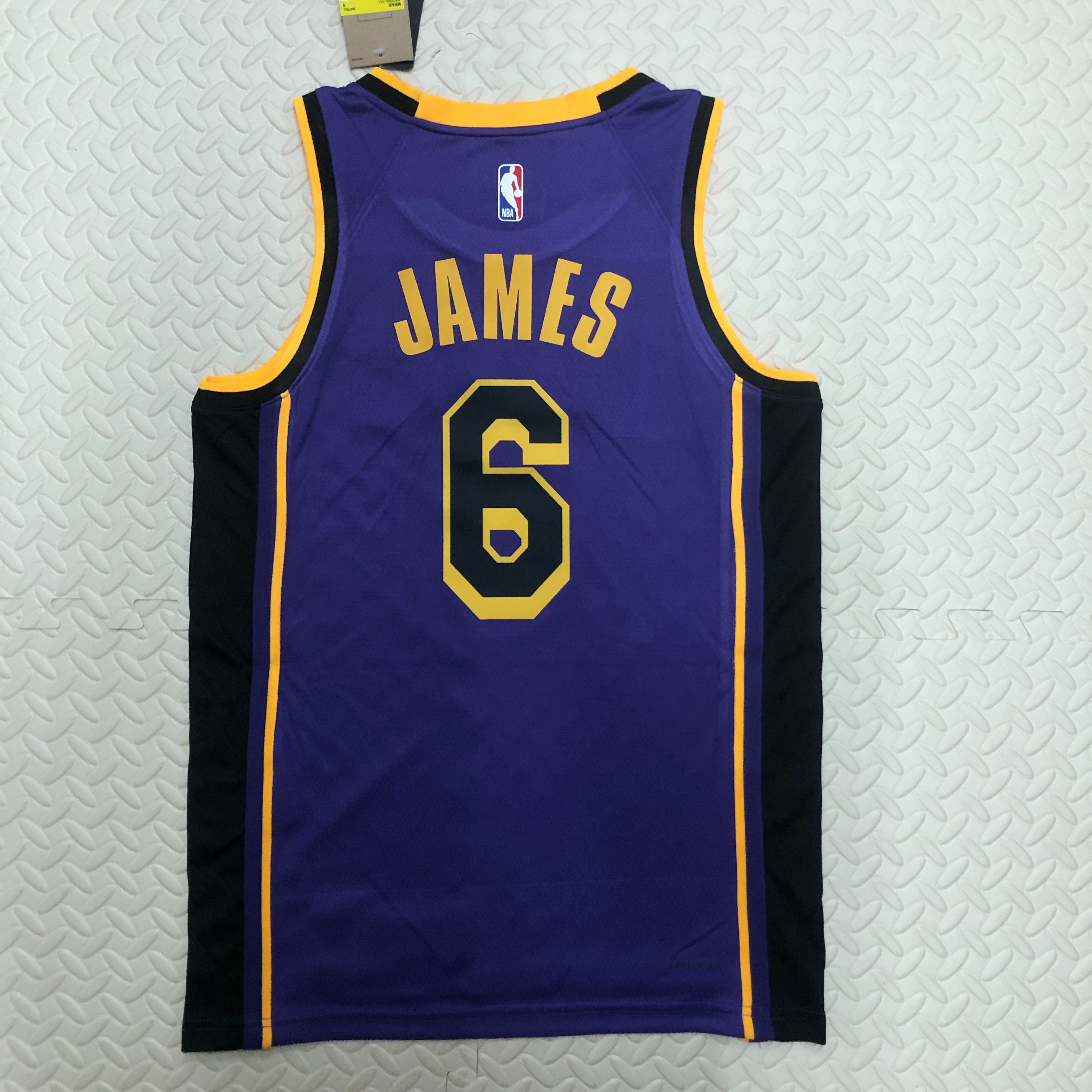 NBA Men Season 2023 Los Angeles Lakers Purple with Jordan Logo #6 JAMES Jersey High Quality Name and Number Print - leoleo123123
