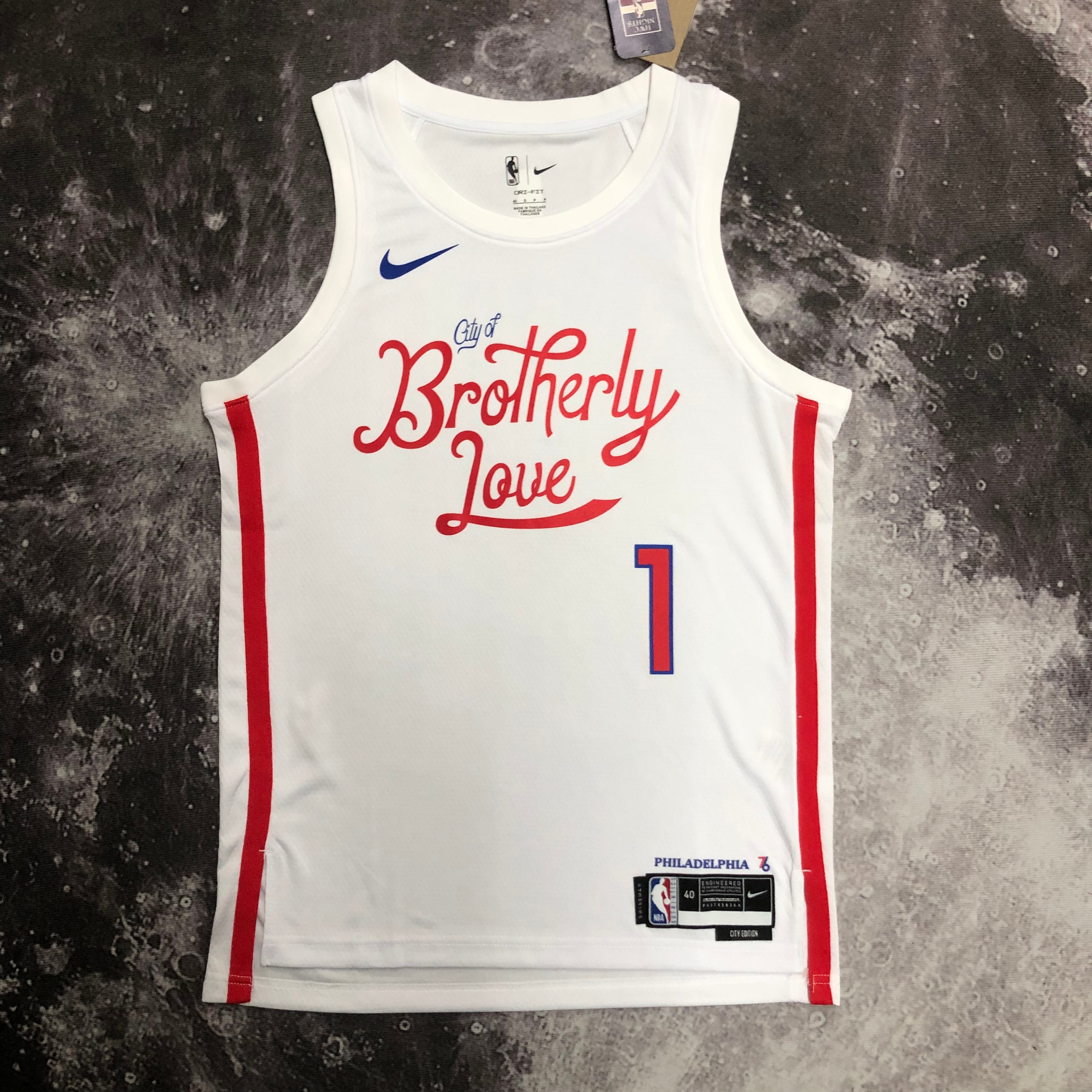 NBA Men Season 2023 Philadelphia 76ers White #1 HARDEN Jersey High Quality Name and Number Print - leoleo123123