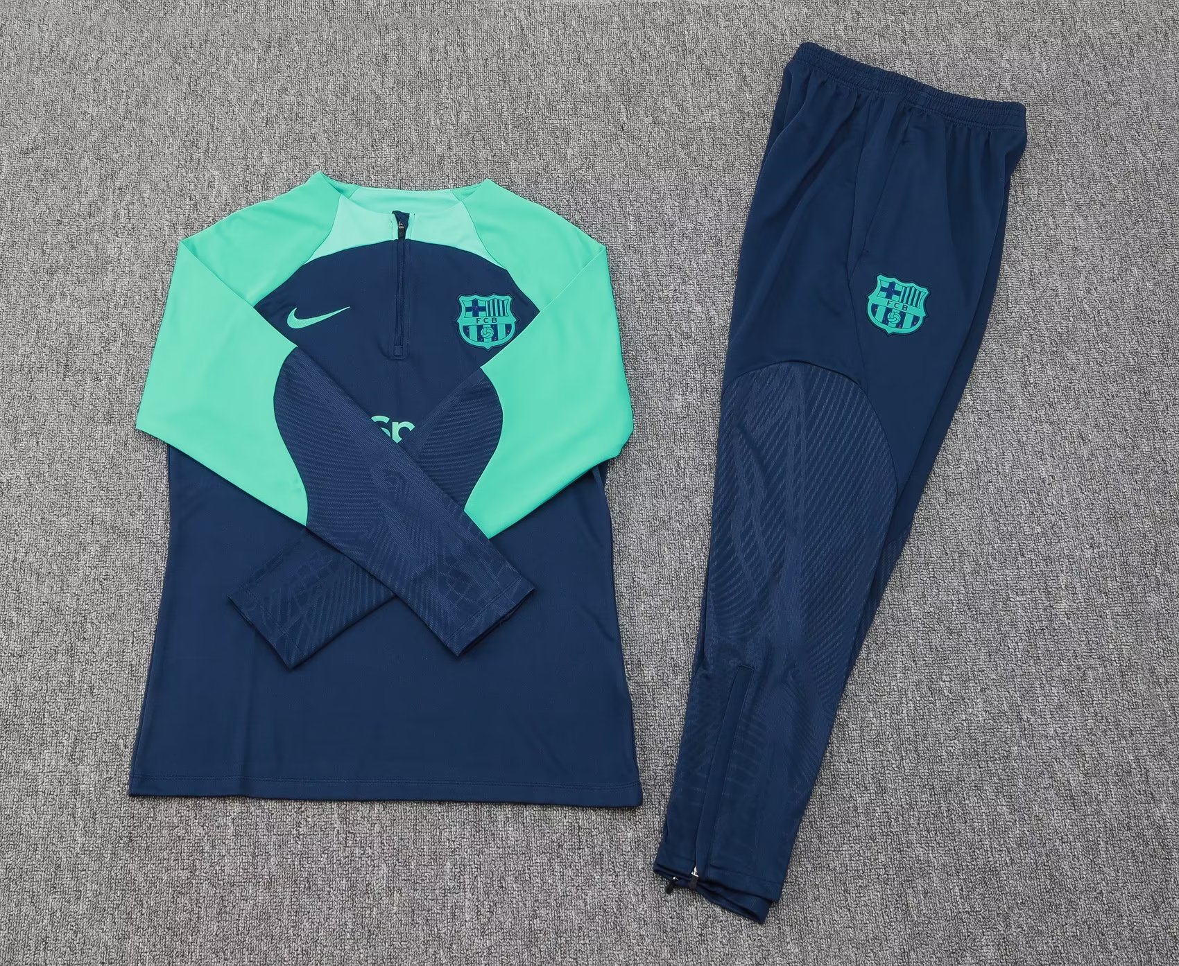 23/24 Barcelona Dark Blue Green Sweater Tracksuit Thai Quality - leoleo123123