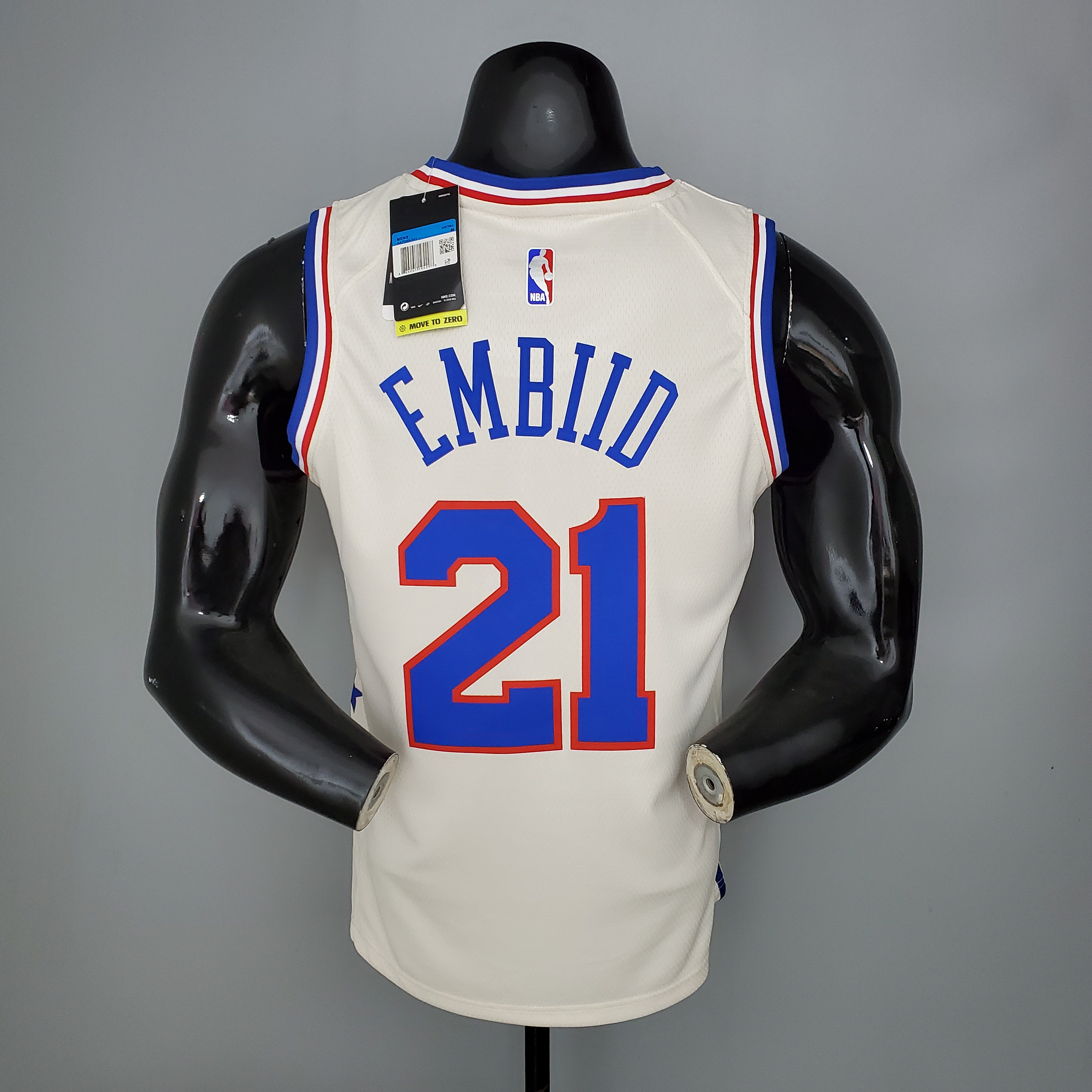 NBA Men Season 2021 Philadelphia 76ers White Rewarding Version #21 EMBIID Jersey High Quality Name and Number Print - leoleo123123