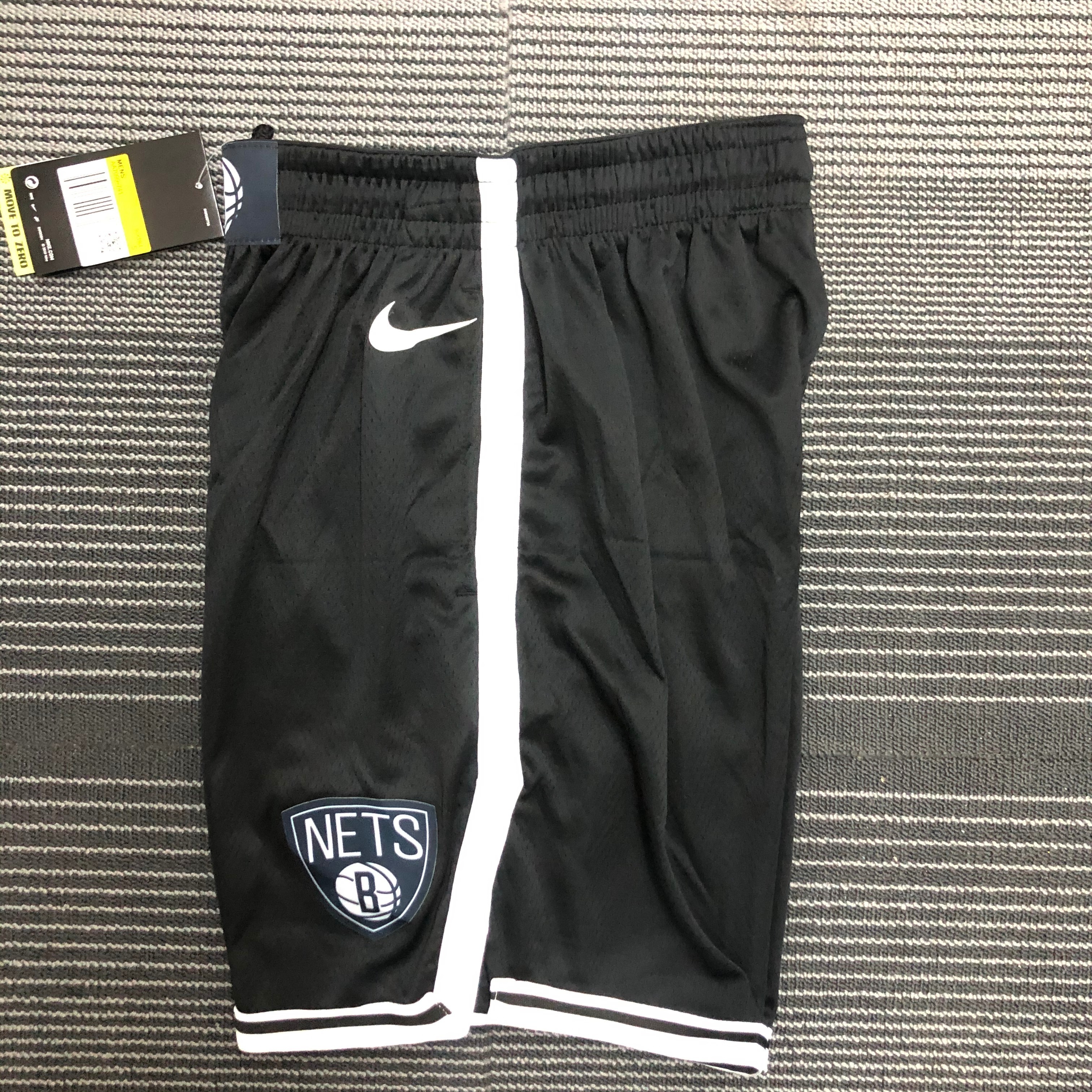 NBA Men 75th Anniversary Brooklyn Nets Black Pant High Quality Name and Number Print - leoleo123123