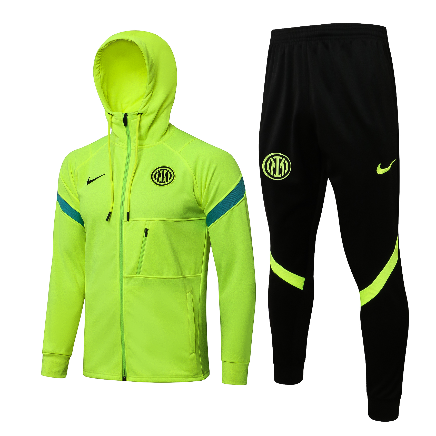 21/22 Inter Milan Green Jacket Tracksuit with Cap Thai Quality - leoleo123123