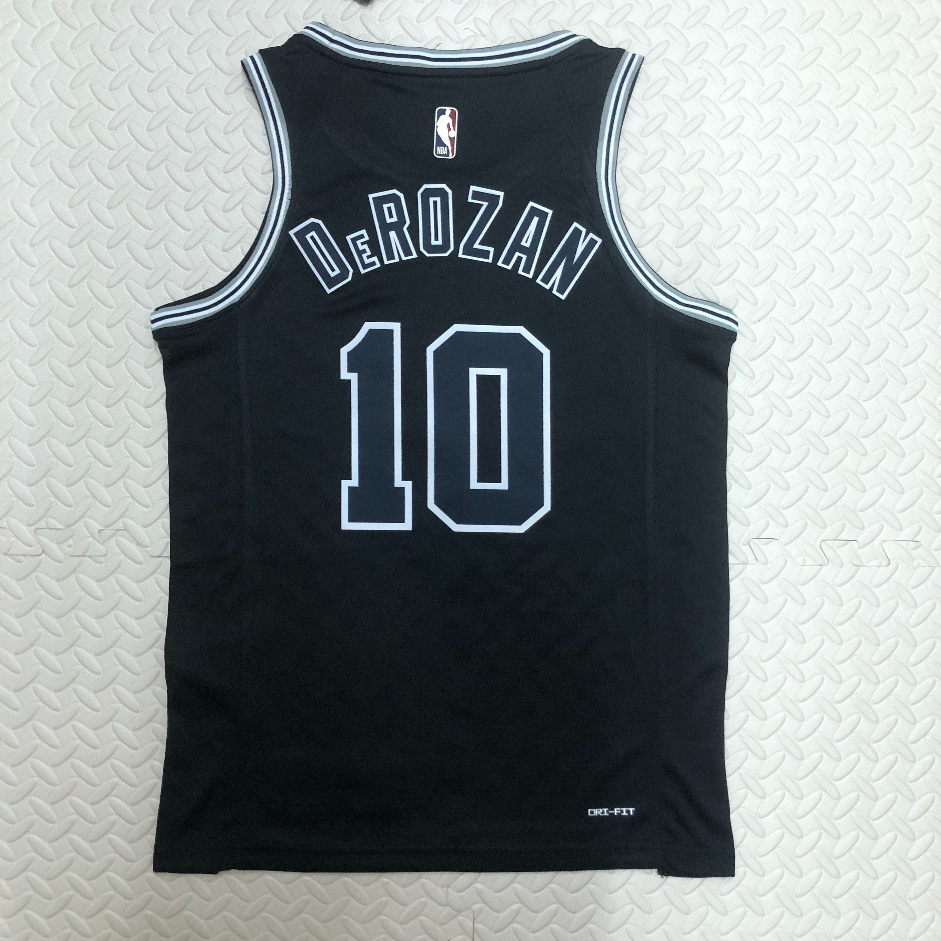 NBA Men Season 2023 San Antonio Spurs Black Retro #10 DEROZAN Jersey High Quality Name and Number Print - leoleo123123