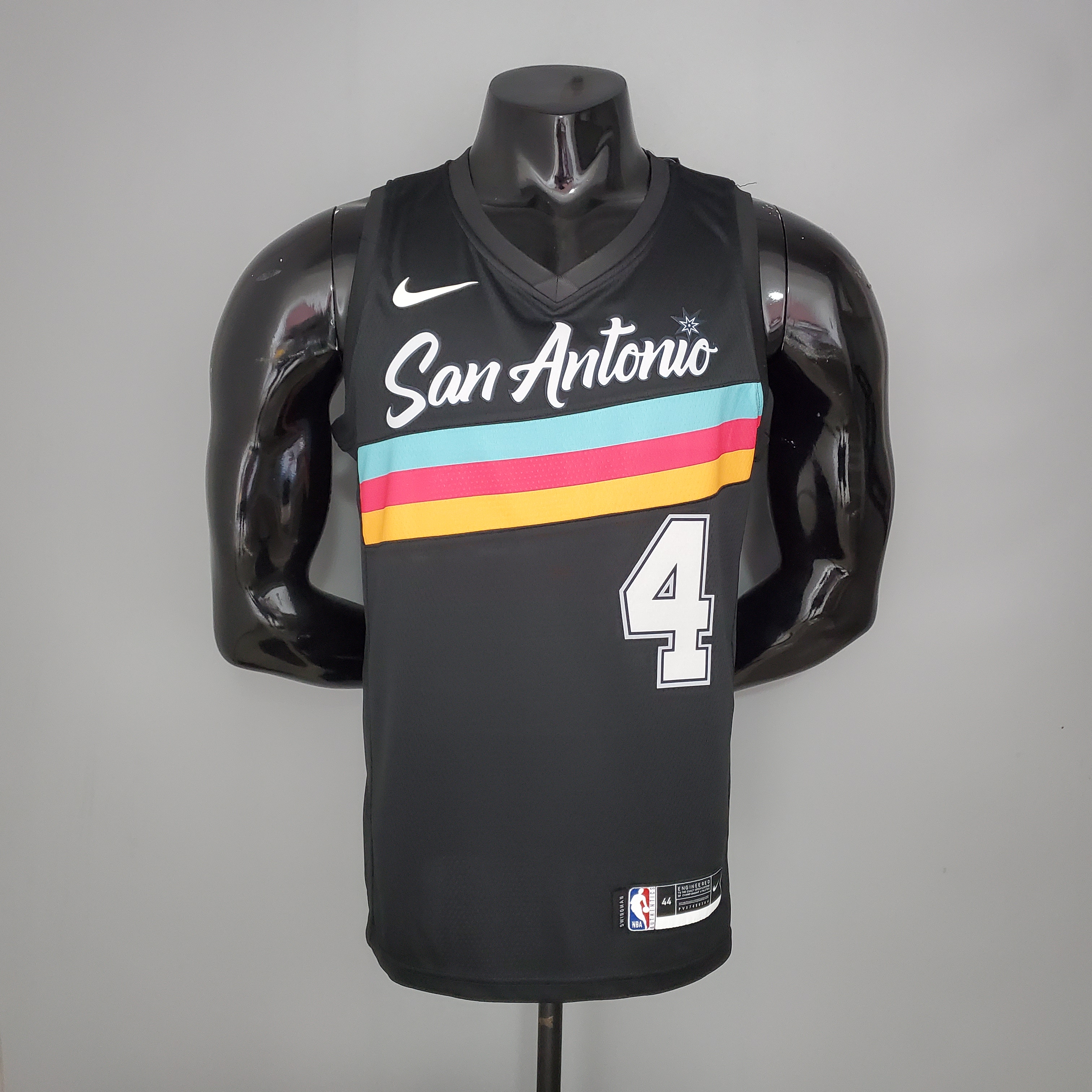 NBA Season 2021 Men San Antonio Spurs Black City #4 WHITE Jersey High Quality Name and Number Print - leoleo123123
