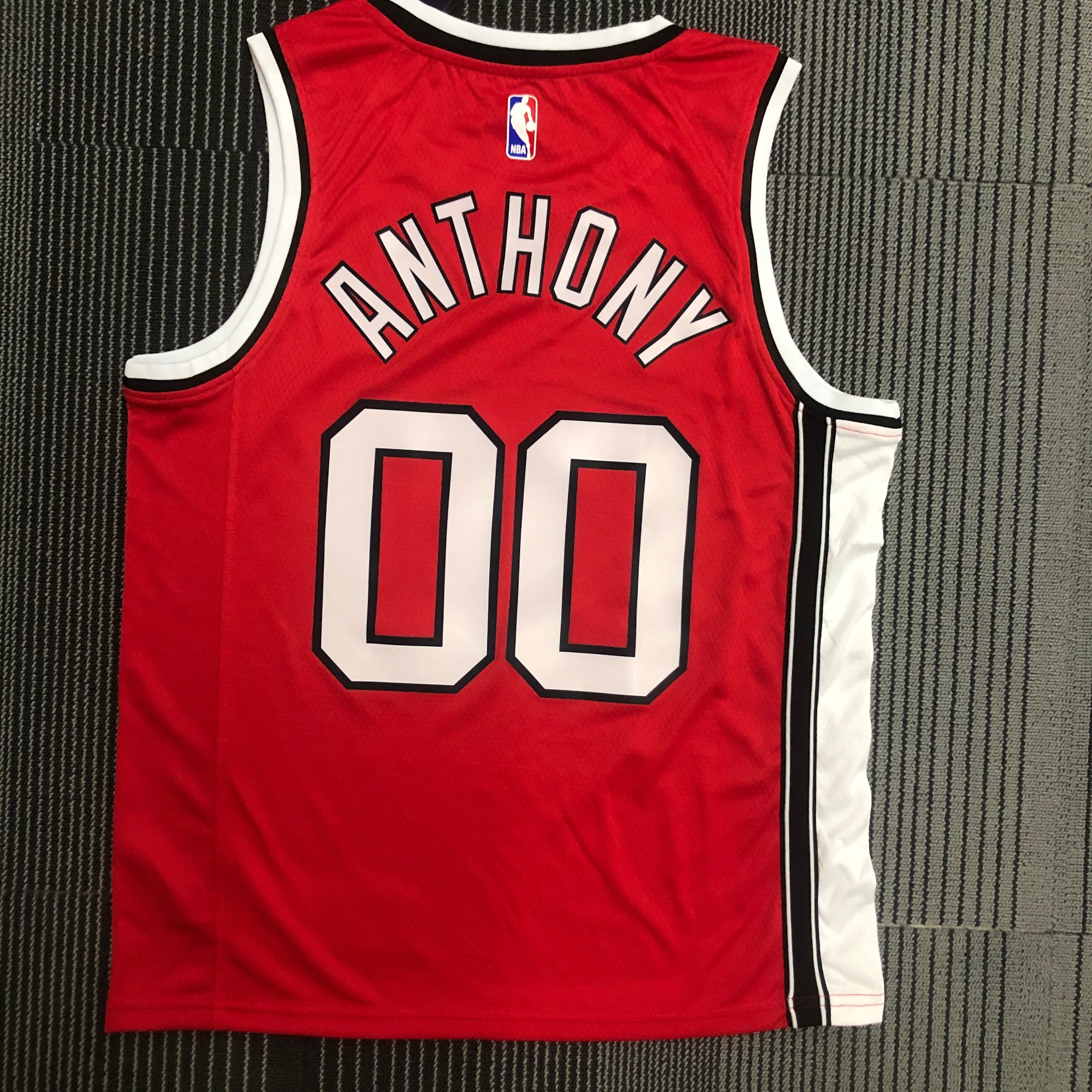 NBA Portland Trail Blazers Retro Red #00 ANTHONY Jersey High Quality Name and Number Print - leoleo123123