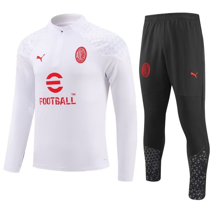 23/24 AC Milan White Sweater Tracksuit Thai Quality - leoleo123123