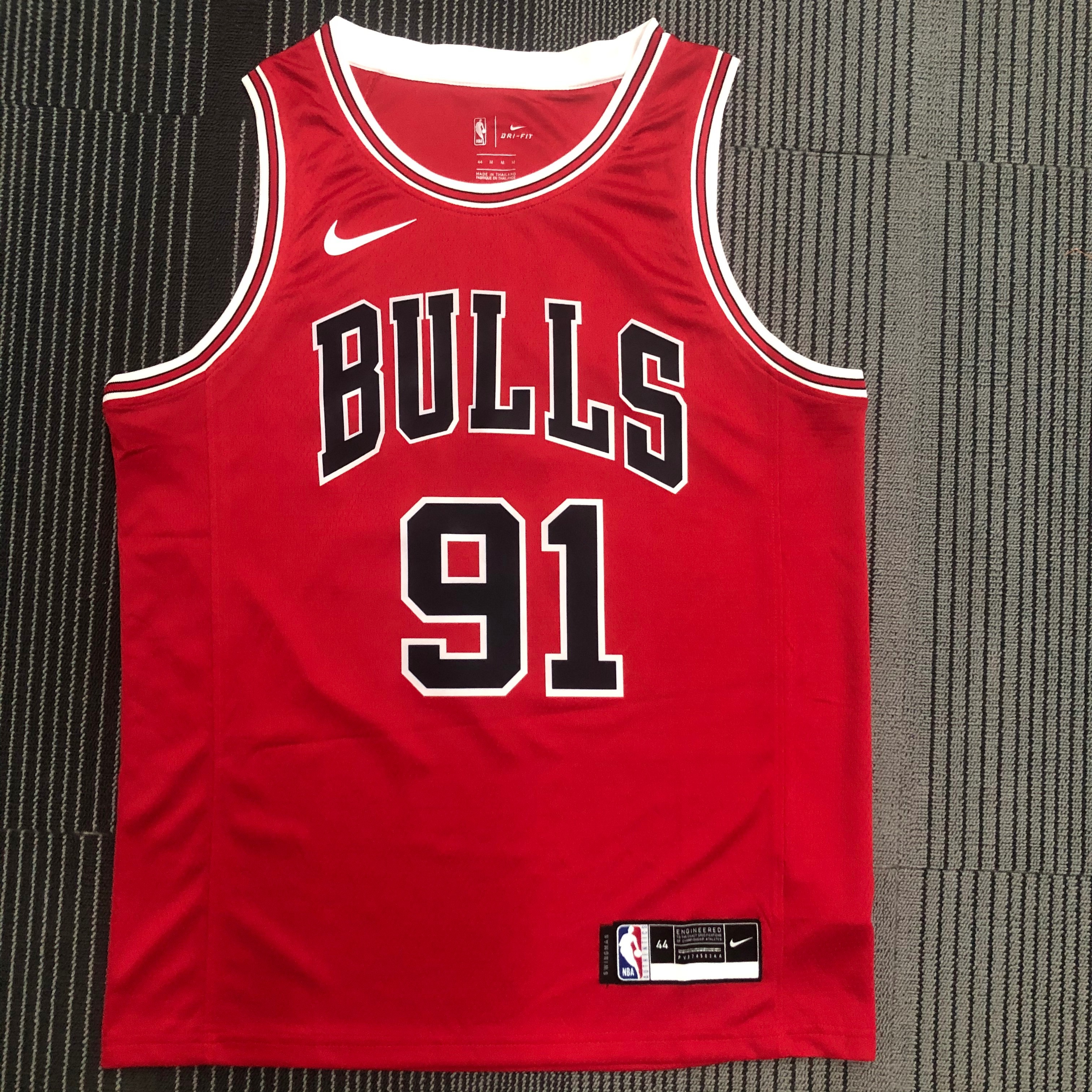 NBA Men Chicago Bulls Red #91 RODMAN Jersey High Quality Name and Number Print - leoleo123123