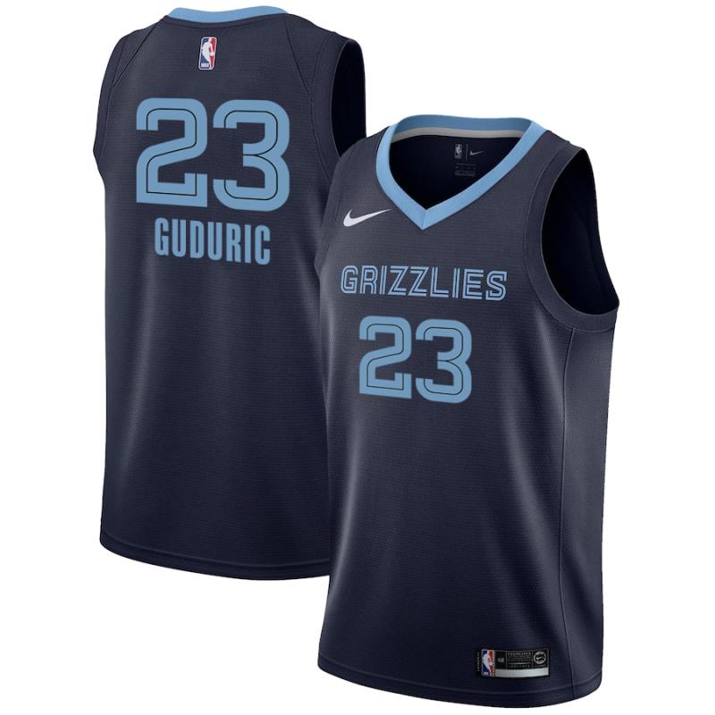 NBA Men Memphis Grizzlies Dark Blue #23 GUDURIC Jersey High Quality Name and Number Print - leoleo123123