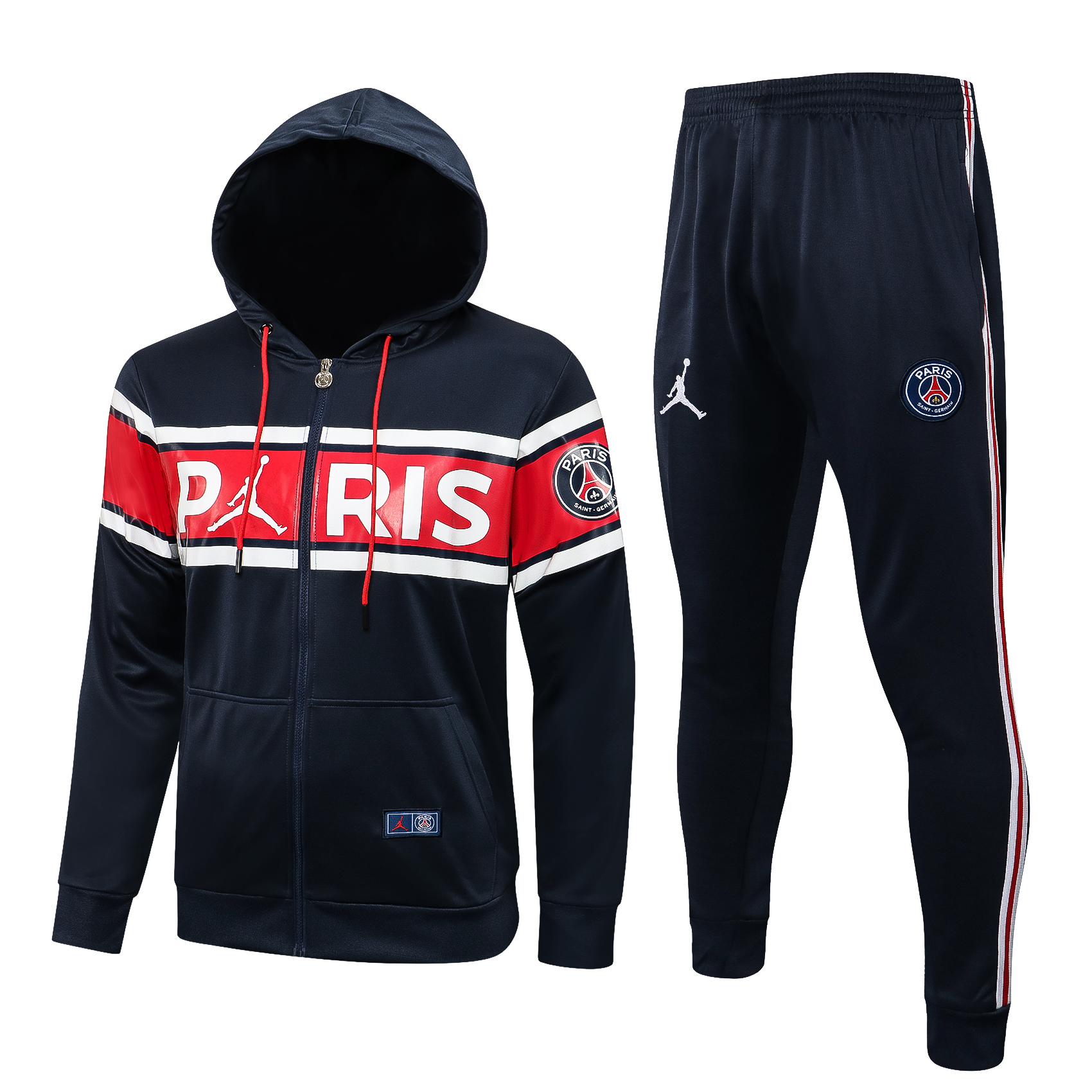 21-22 PSG Jordan Dark Blue Tracksuit with Cap Thai Quality - leoleo123123