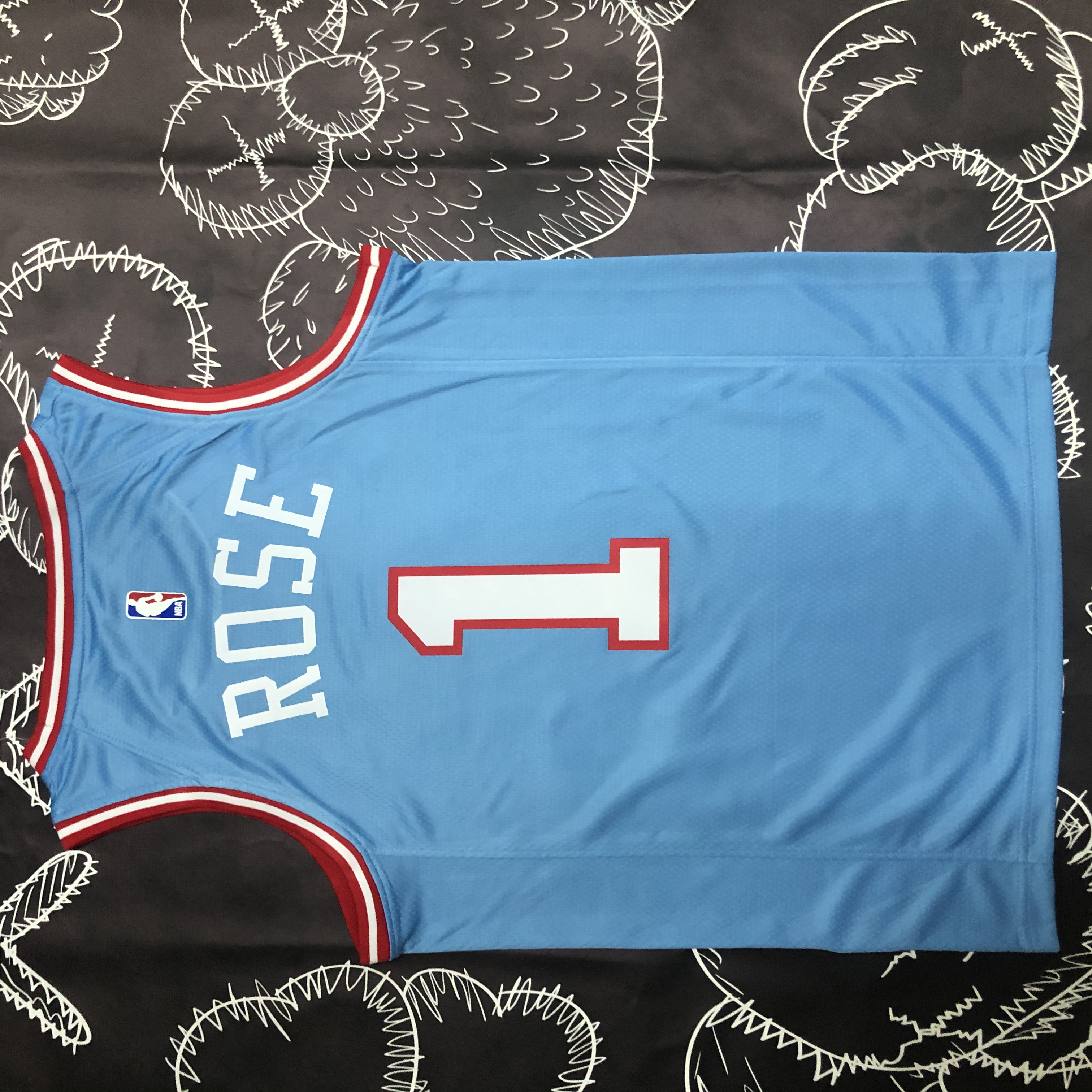 NBA Men Chicago Bulls Blue #1 ROSE Jersey High Quality Name and Number Print - leoleo123123