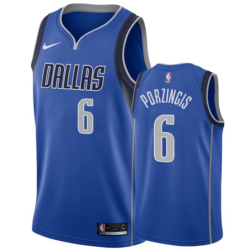 NBA Men Dallas Mavericks Blue #6 PORZINGIS Jersey High Quality Name and Number Print - leoleo123123