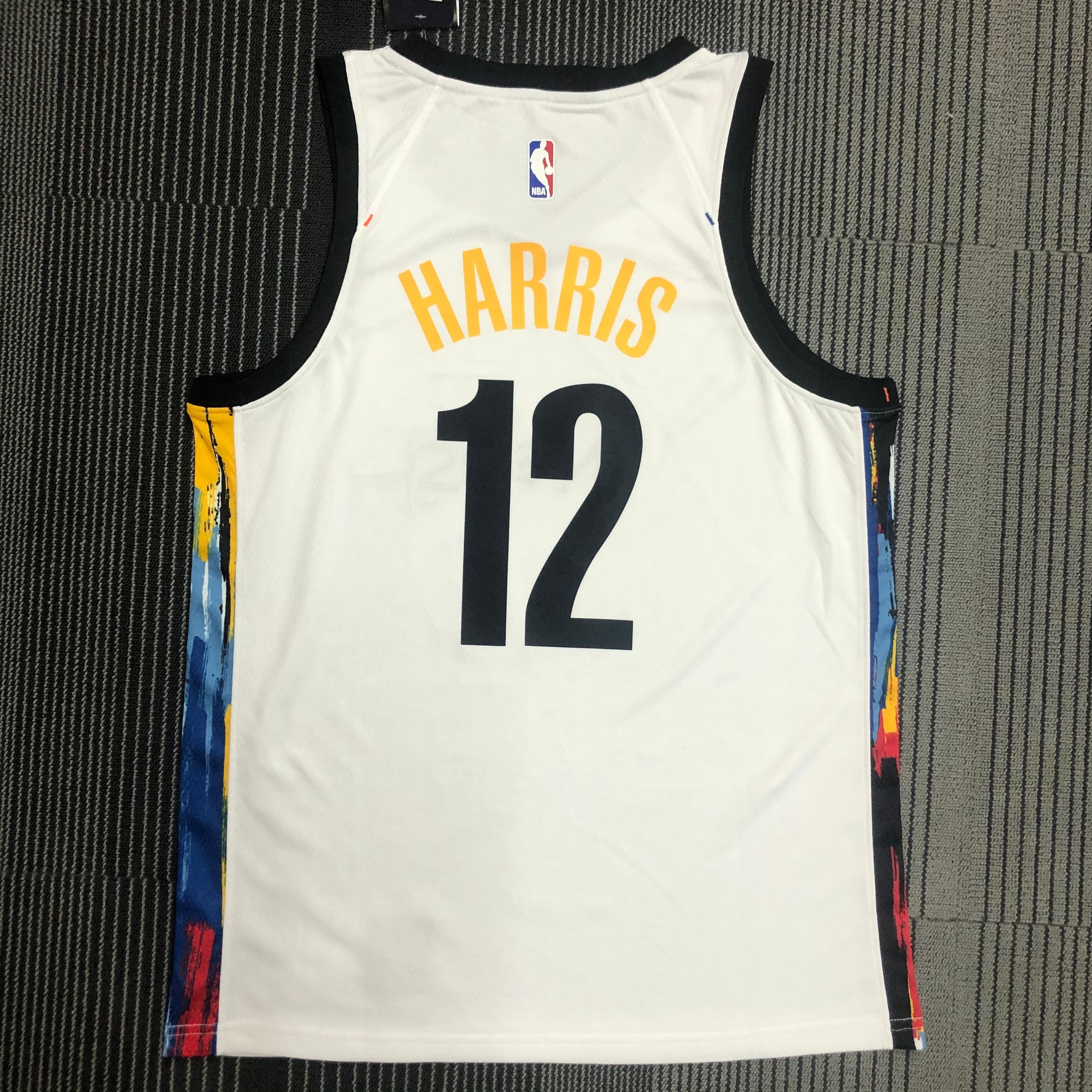 NBA Men Season 2021 Brooklyn Nets White City #12 HARRIS Jersey High Quality Name and Number Print - leoleo123123