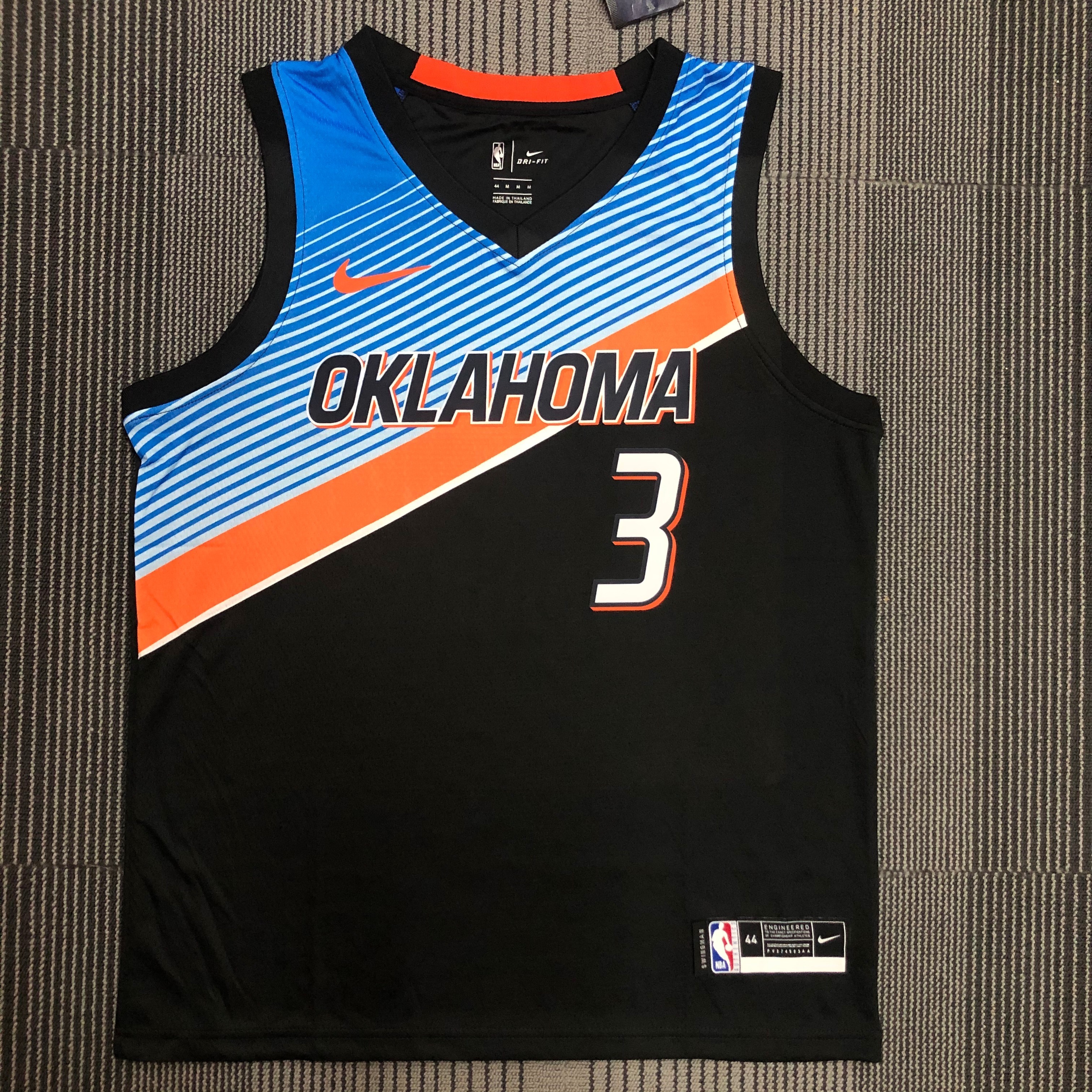 NBA Men Oklahoma City Thunder City Version Black #3 PAUL Jersey High Quality Name and Number Print - leoleo123123