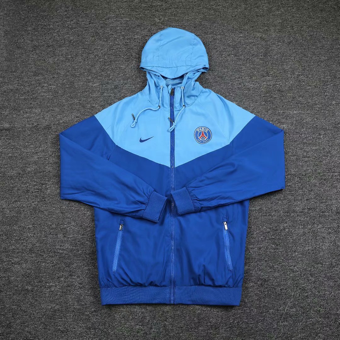 20-21 PSG Blue with Nike Logo Windbreaker Jacket Thai Quality - leoleo123123