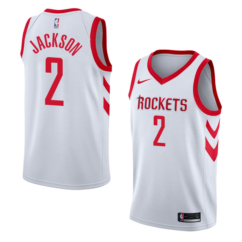 NBA Men Houston Rockets White #2 JACKSON Jersey High Quality Name and Number Print - leoleo123123