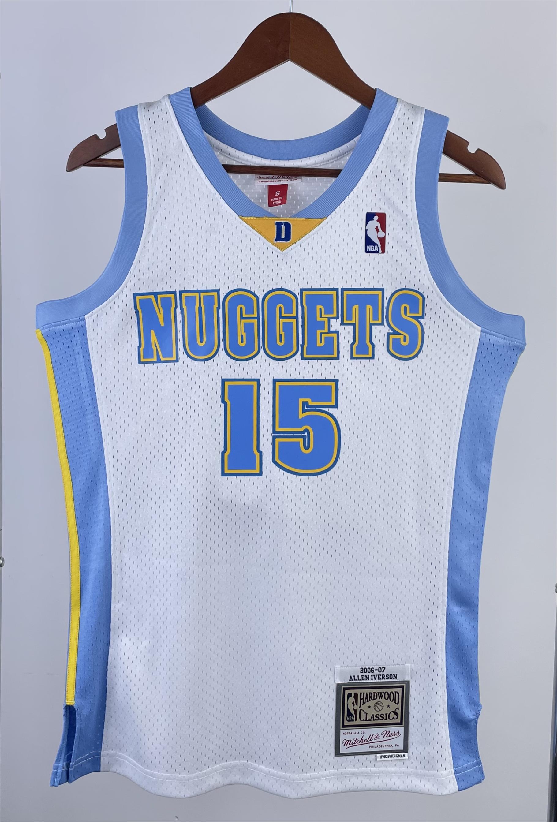 NBA Men Season 06-07 Denver Nuggets White #15 ANTHONY Jersey High Quality Name and Number Print - leoleo123123