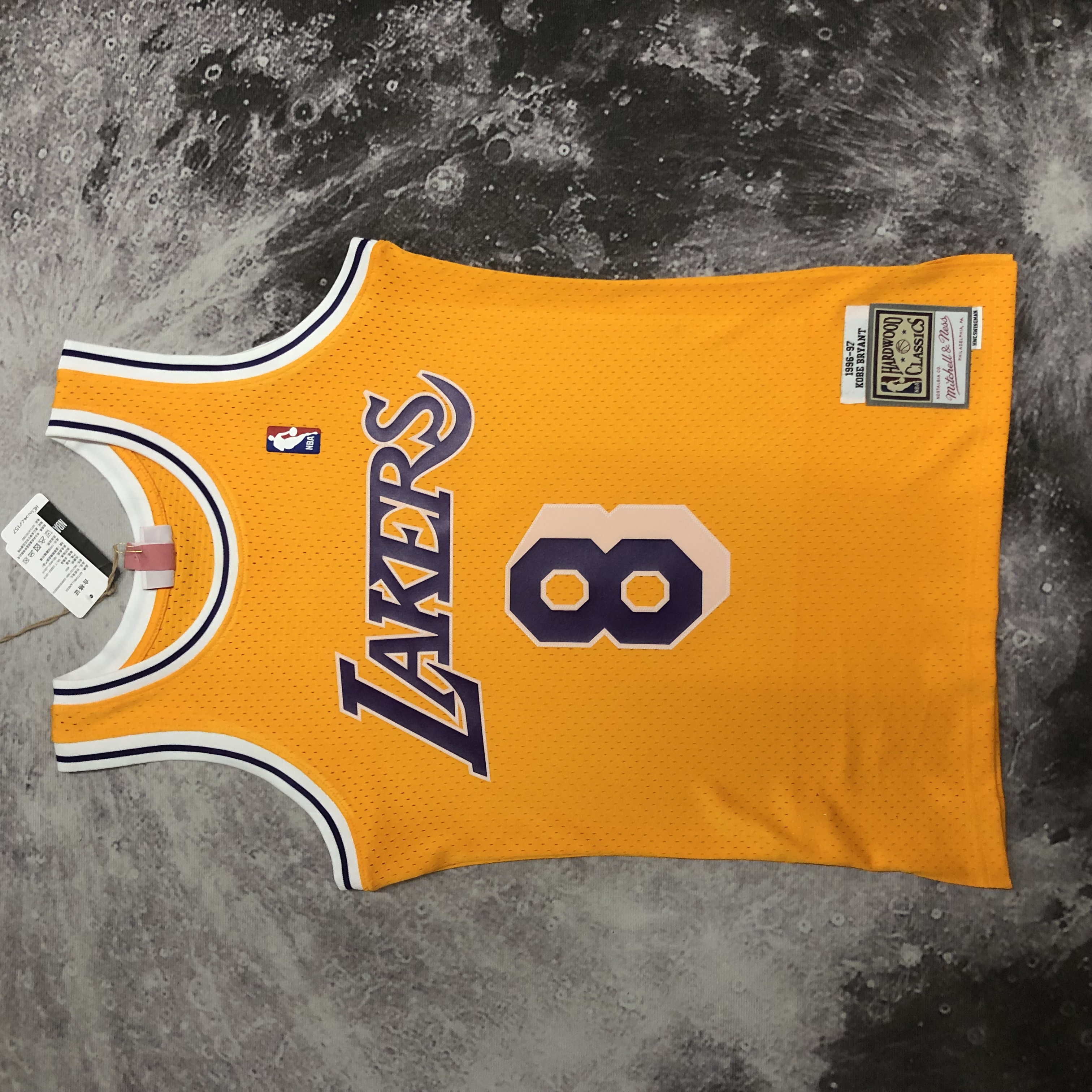 NBA Men Season 96-97 Los Angeles Lakers Yellow #8 BRYANT Jersey High Quality Name and Number Print - leoleo123123