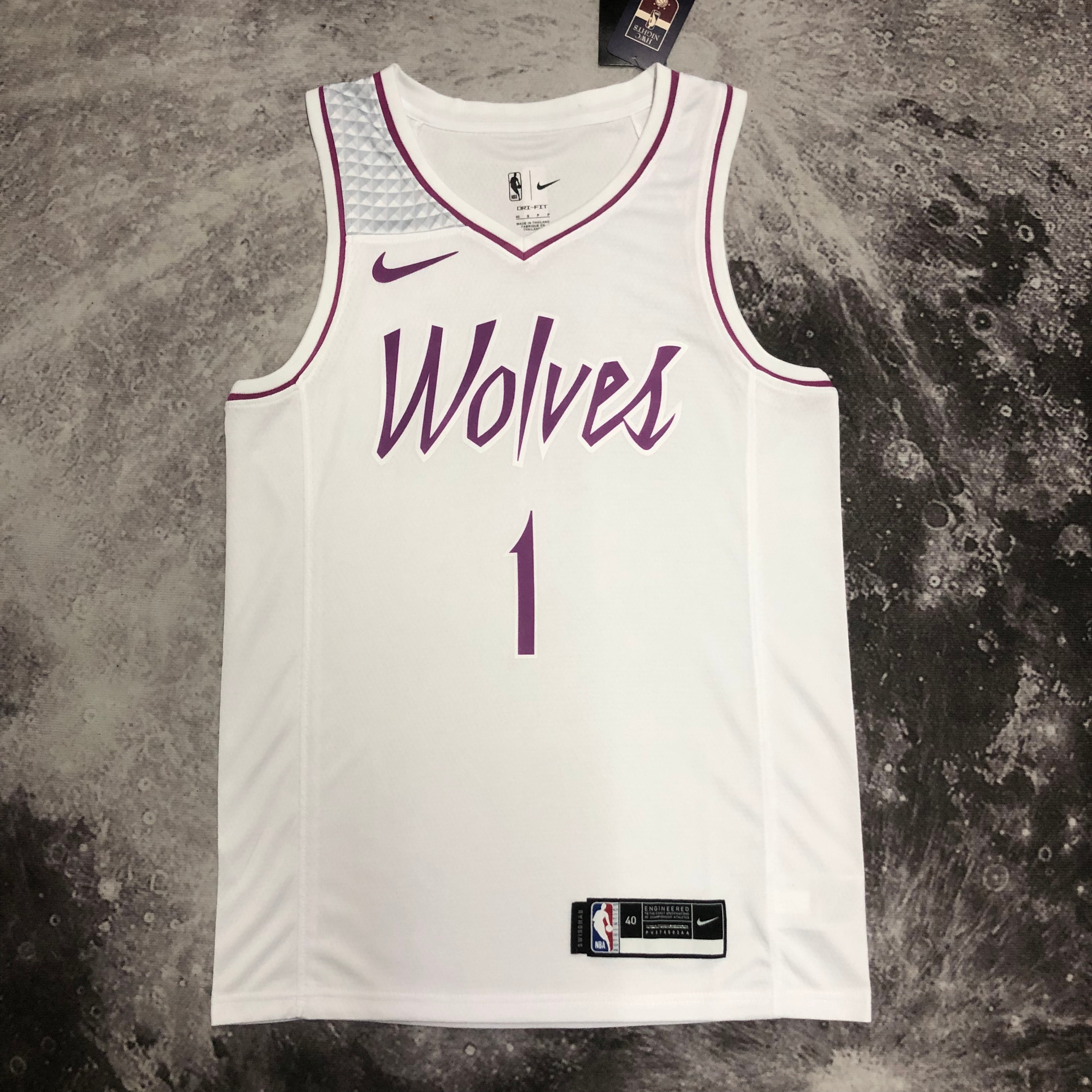 NBA Men Minnesota Timberwolves White #1 EDWARDS Jersey High Quality Name and Number Print - leoleo123123