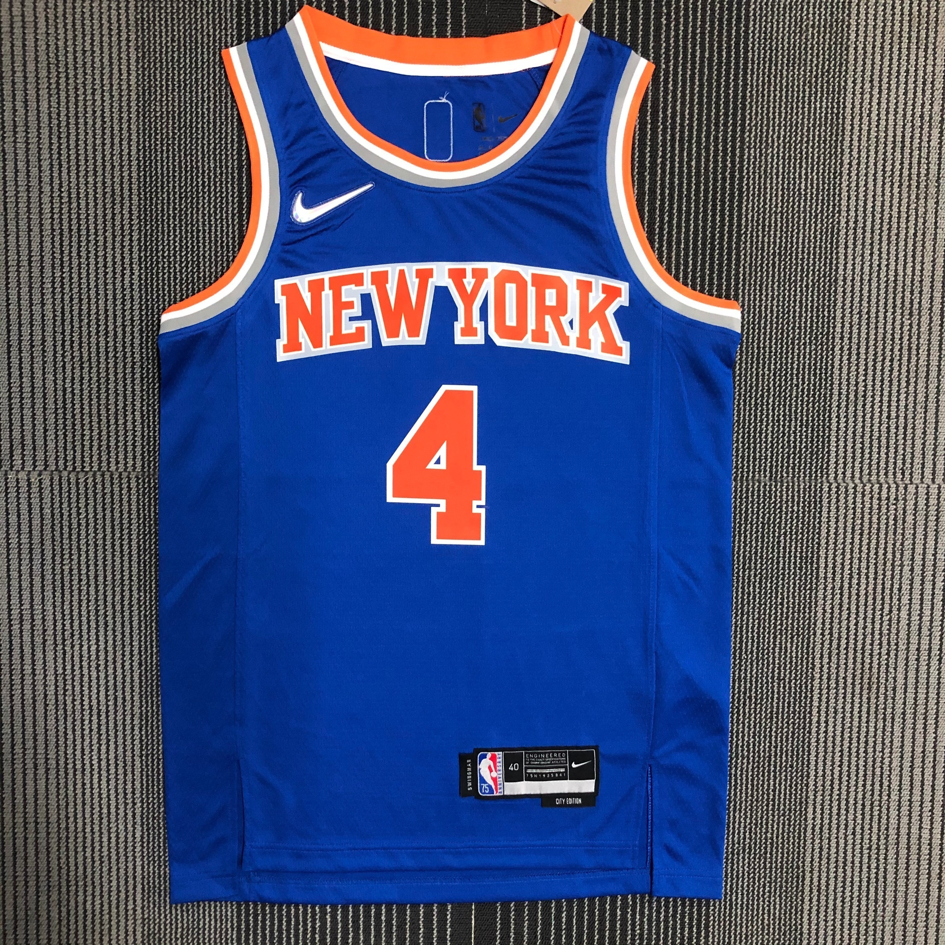 NBA Men 75th Anniversary New York Knicks Blue #4 ROSE Jersey High Quality Name and Number Print - leoleo123123