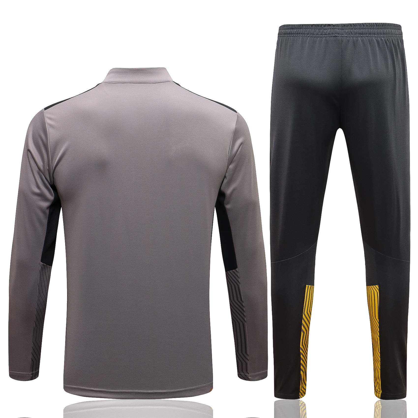 21/22 Dortmund Grey with Zipper Sweater Tracksuit Thai Quality - leoleo123123