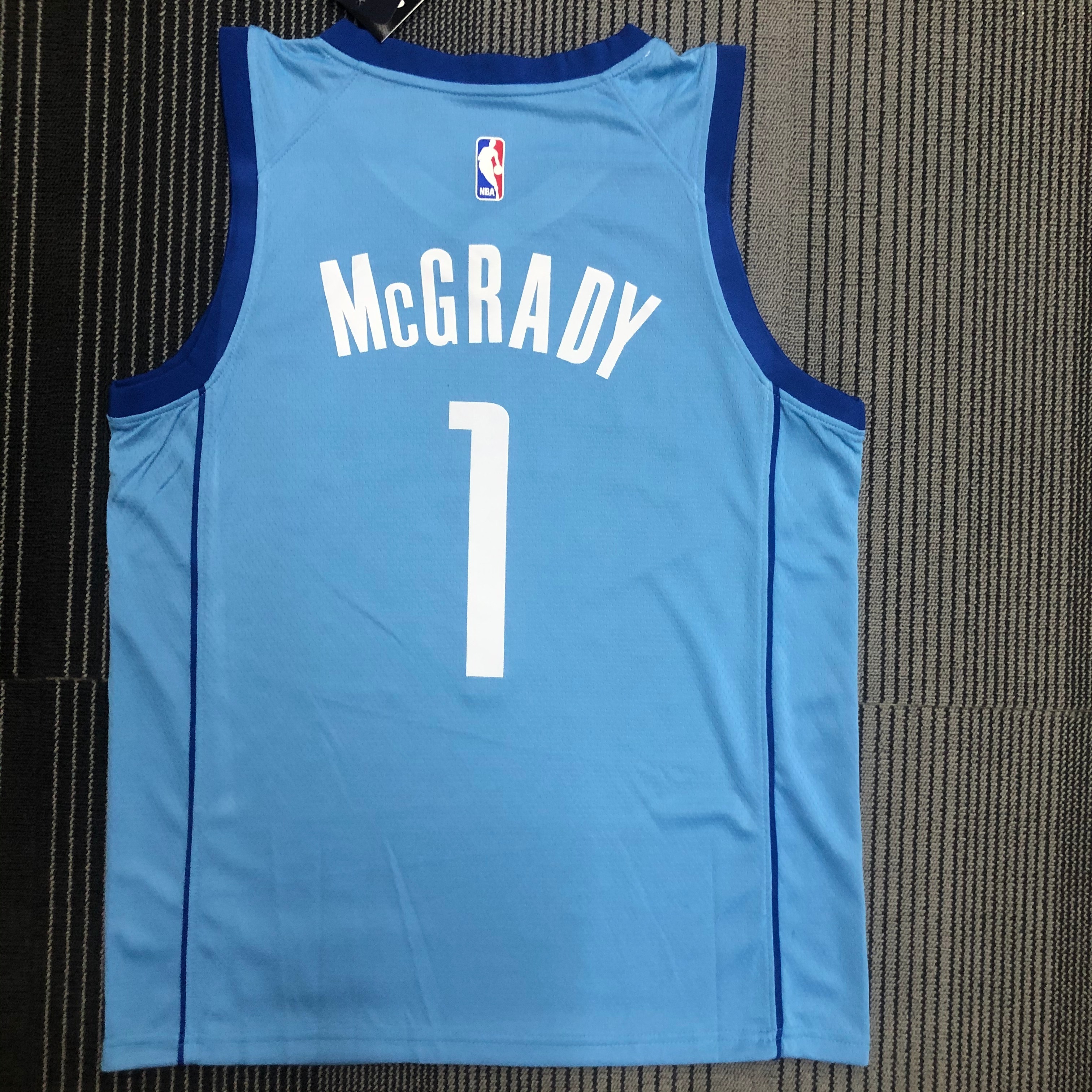 NBA Men Season 2021 Houston Rockets Light Blue City #1 MCGRADY Jersey High Quality Name and Number Print - leoleo123123
