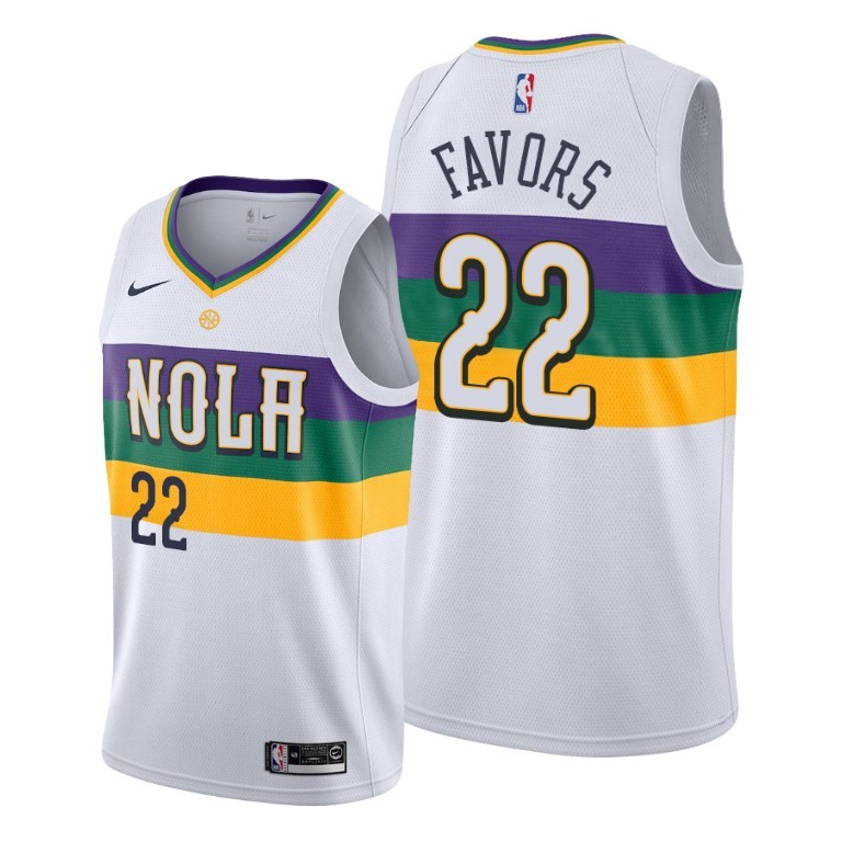 NBA Men New Orleans Pelicans White City #22 FAVORS Jersey High Quality Name and Number Print - leoleo123123