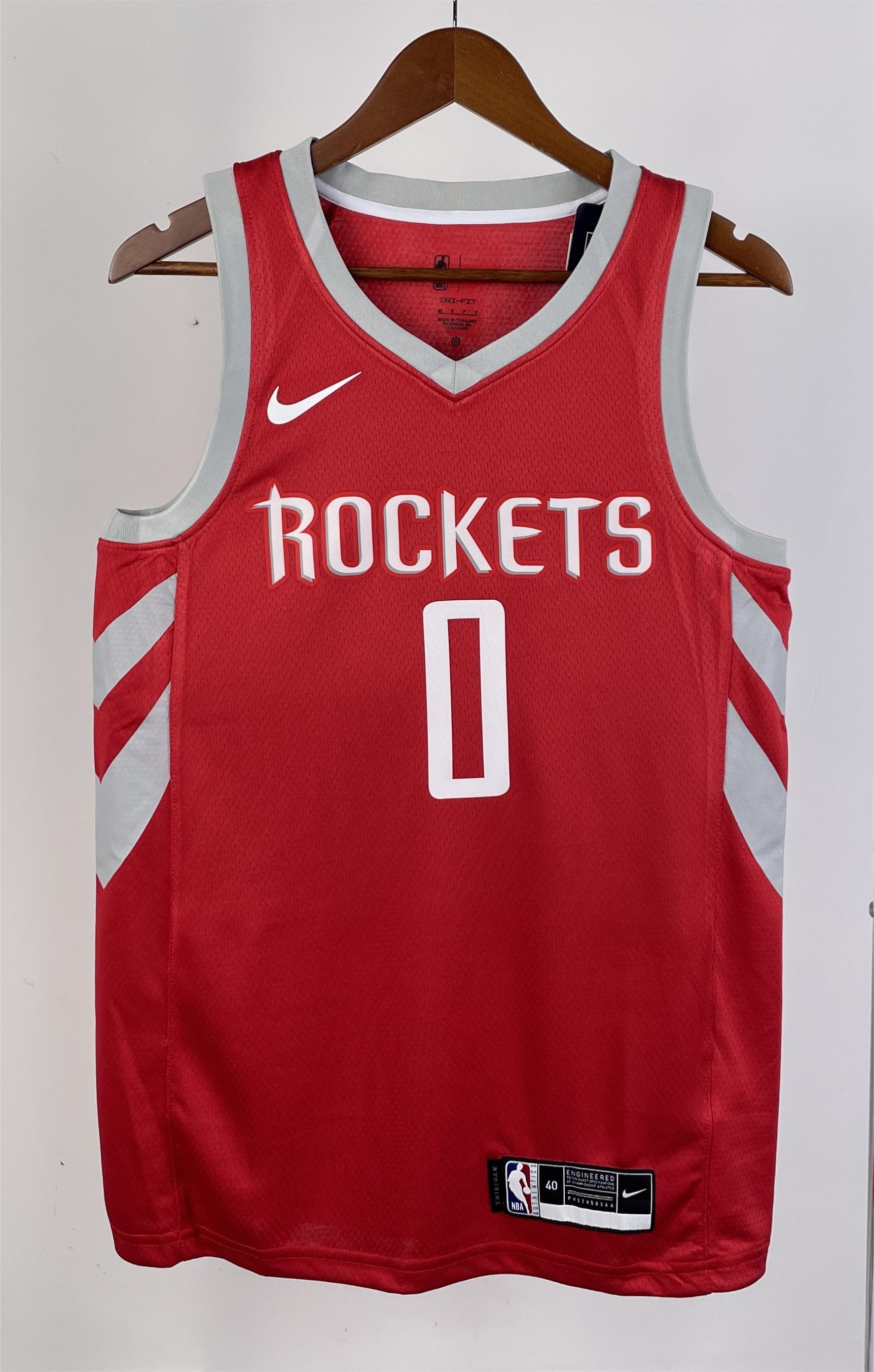 NBA Men 2019 Houston Rockets Red #0 WESTBROOK Classics Swingman Jersey - leoleo123123
