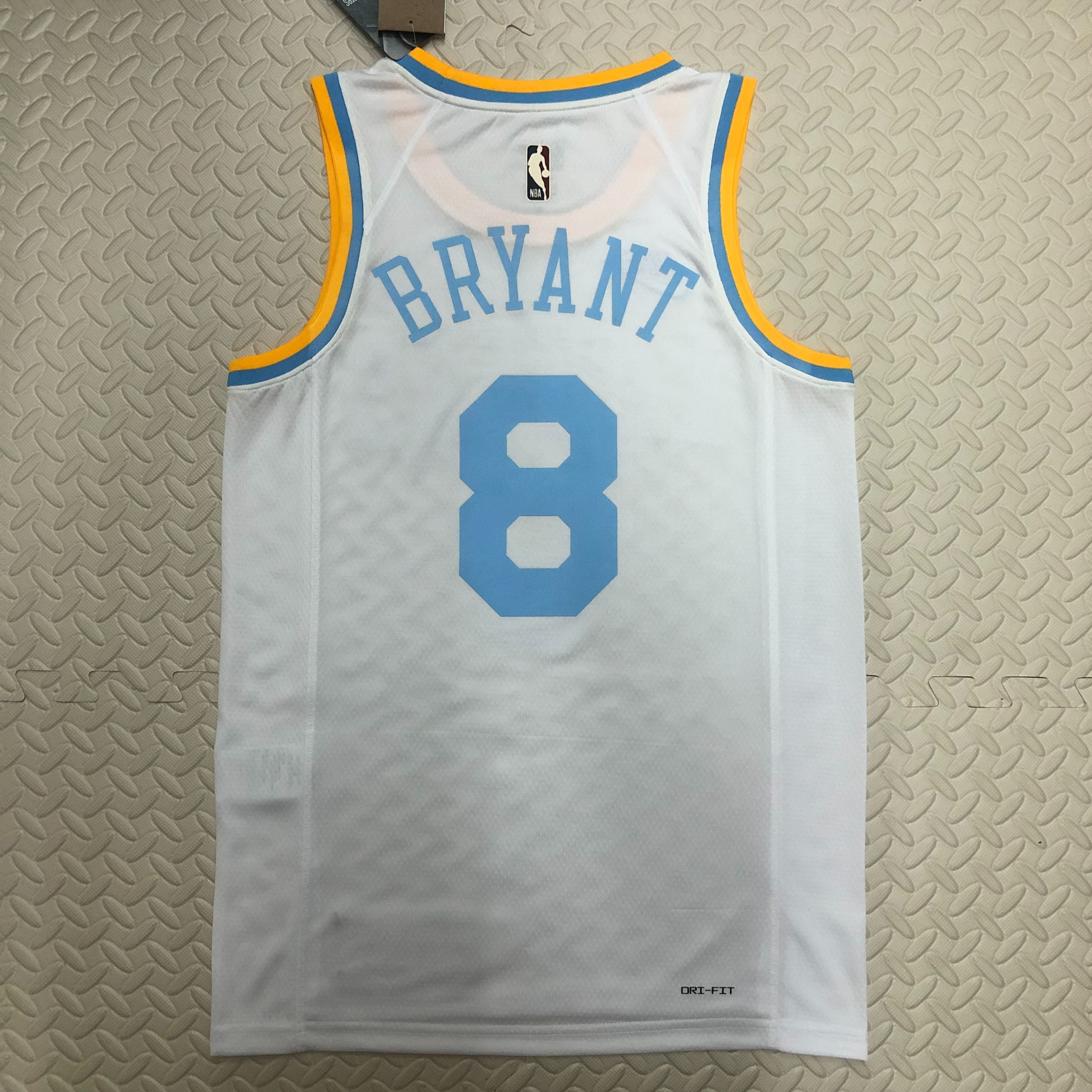 NBA Men Season 2023 Los Angeles Lakers White Retro Round Neck #8 BRYANT Jersey High Quality Name and Number Print - leoleo123123