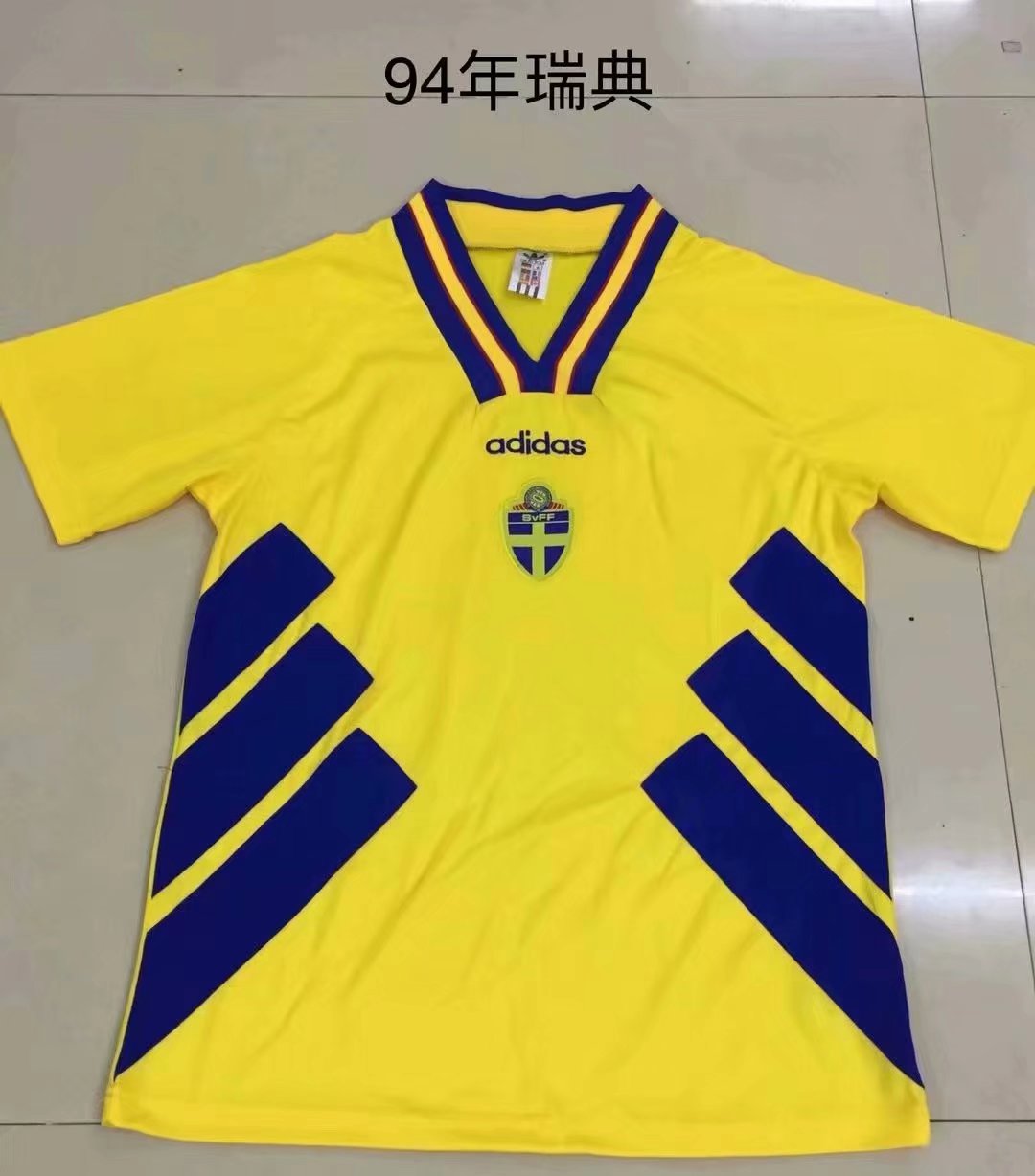 1994 Sweden Home Retro Soccer Jersey Fans Version - leoleo123123