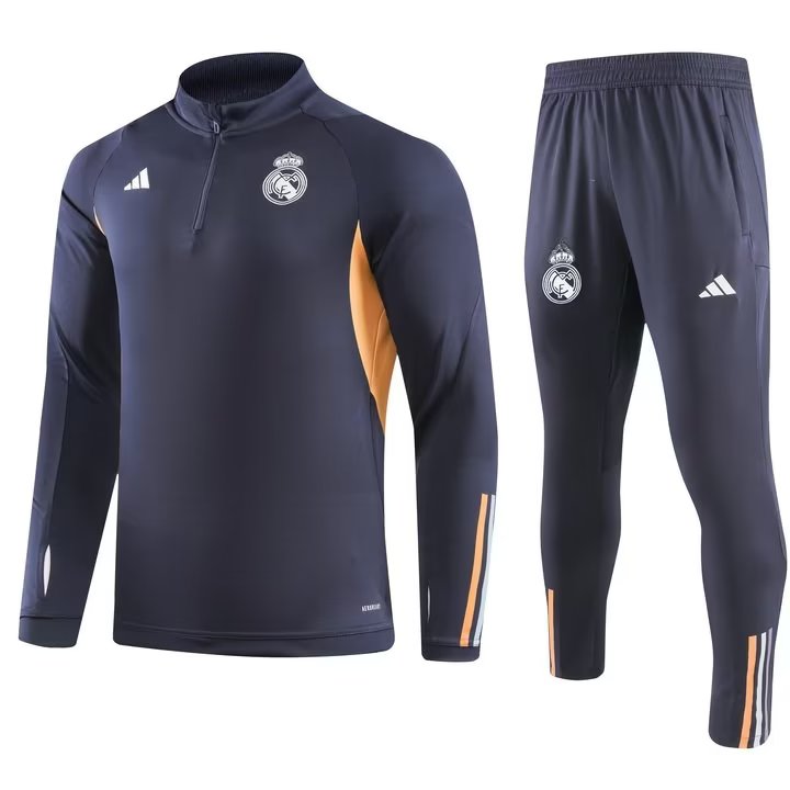 23/24 Real Madrid Kids Dark Blue Sweater Tracksuit Thai Quality - leoleo123123