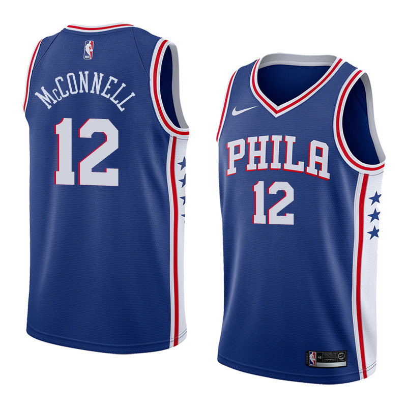 NBA Men Philadelphia 76ers Blue #12 McCONNELL Jersey High Quality Name and Number Print - leoleo123123