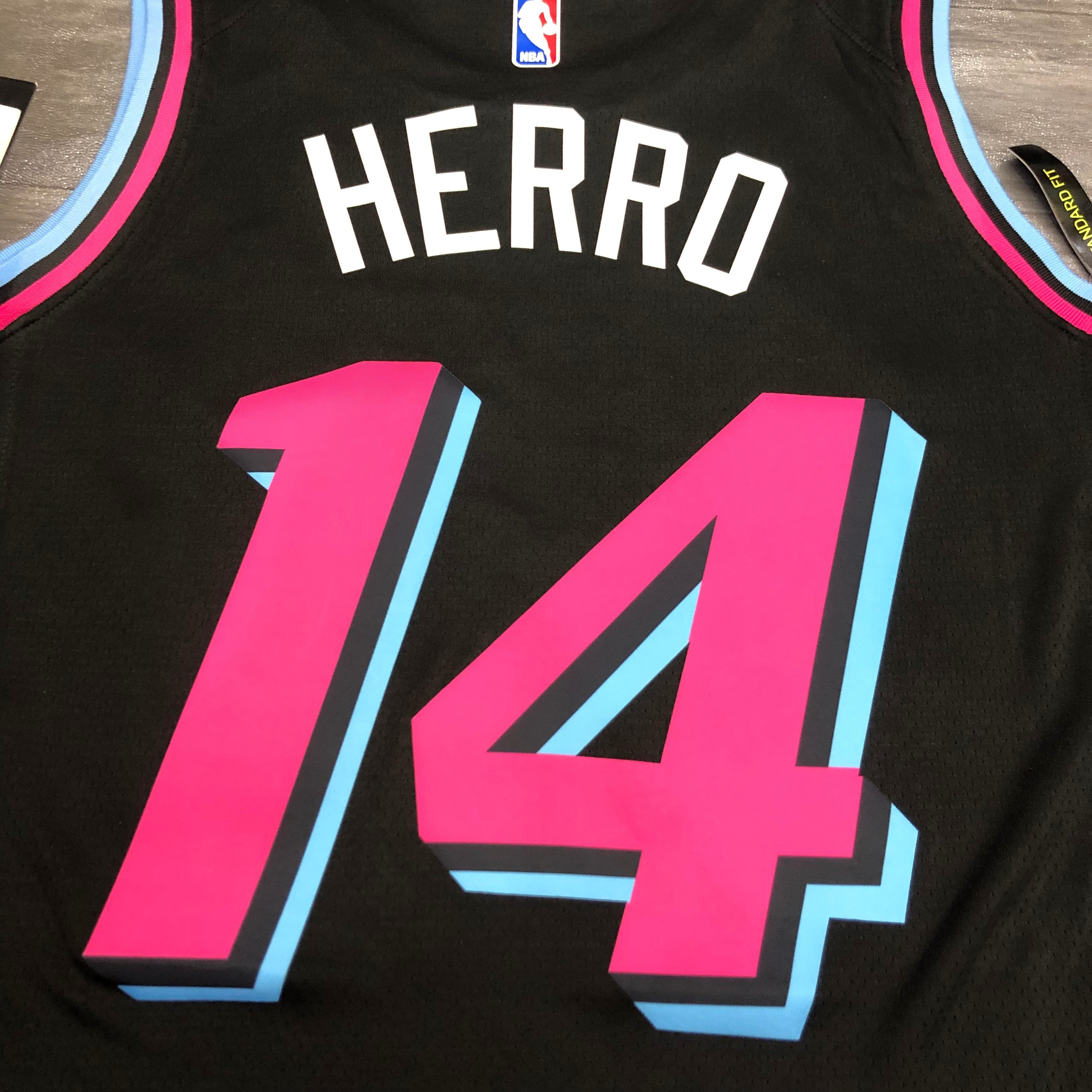 NBA Men Miami Heat Black City #14 HERRO Jersey High Quality Name and Number Print - leoleo123123