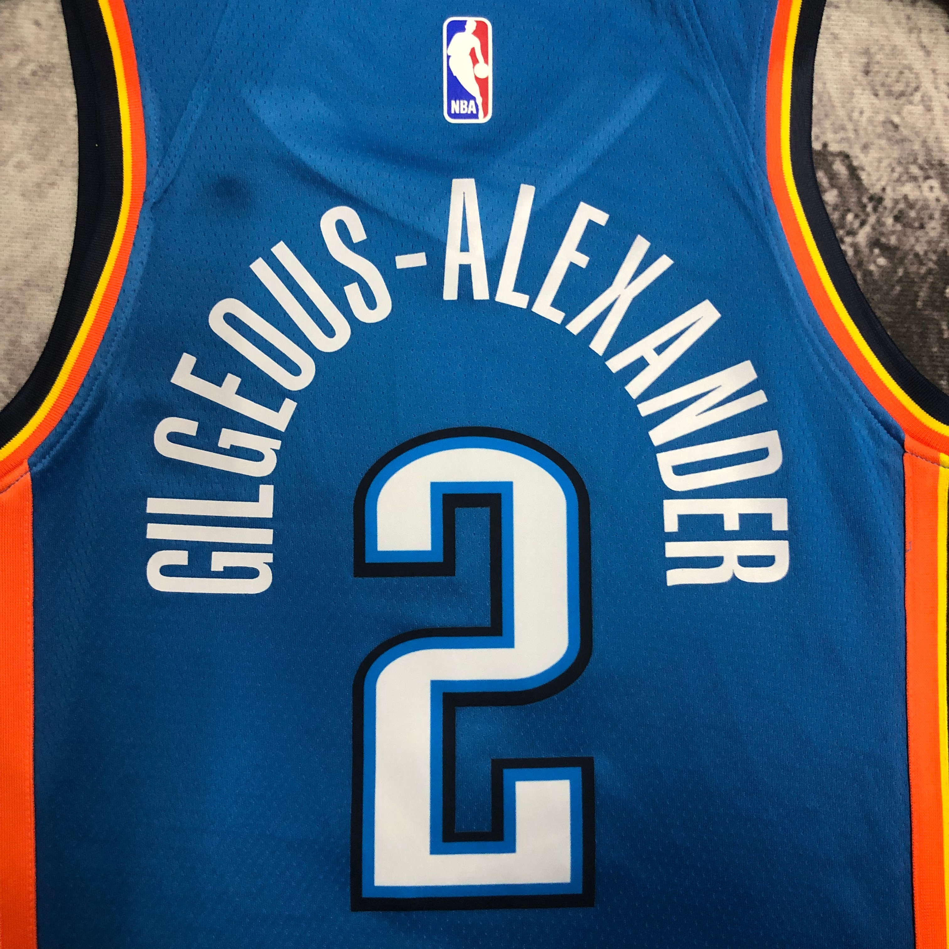 NBA Men Oklahoma City Thunder Blue #2 GILGEOUS-ALEXANDER Jersey High Quality Name and Number Print - leoleo123123